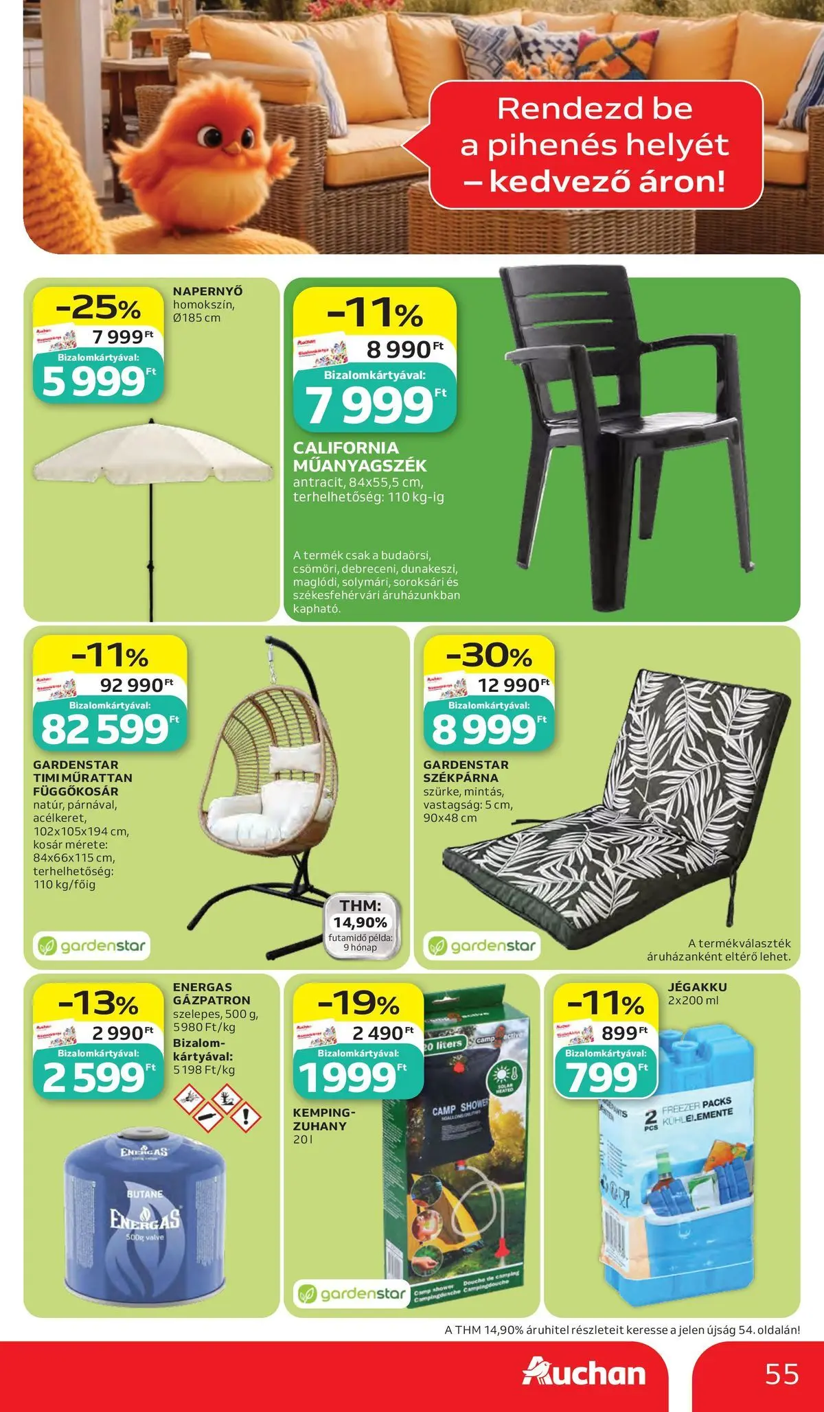 Akciós újság új Auchan - 2026.05.28. -tól/töl ⏳ | Oldal: 55 | Termékek: Székpárna, Zuhany, Kosár, Napernyő Auchan akciós újság Kecskemét - 2026.05.28. -tól/töl > akció, lapozható szórólap 🛍️ | Oldal: 55 | Termékek: Székpárna, Zuhany, Kosár, Napernyő
