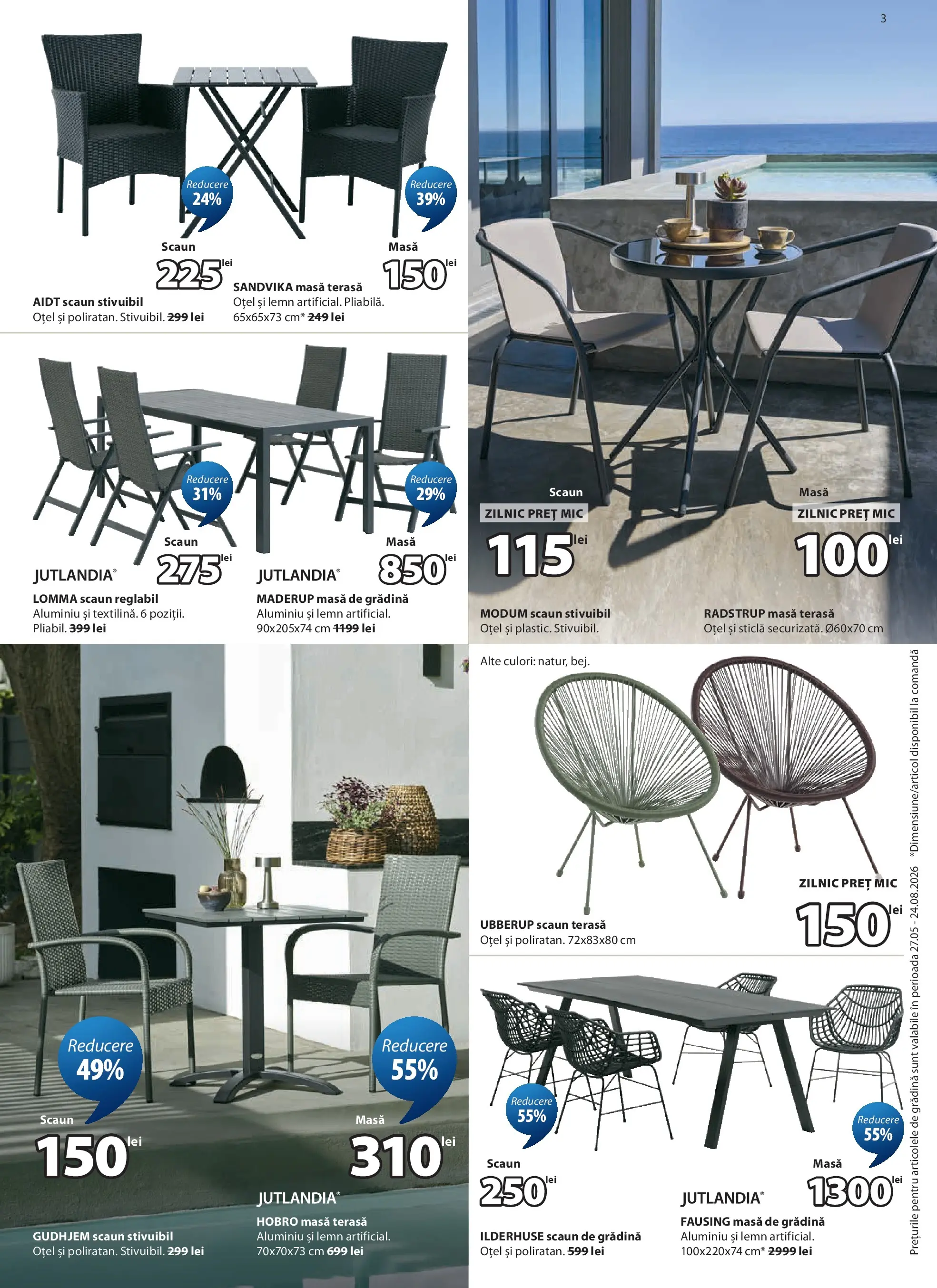 JYSK Catalog - Oferta 27.05.2026 - 25.06.2026 | Pagină: 3 | Produse: Masă, Scaun