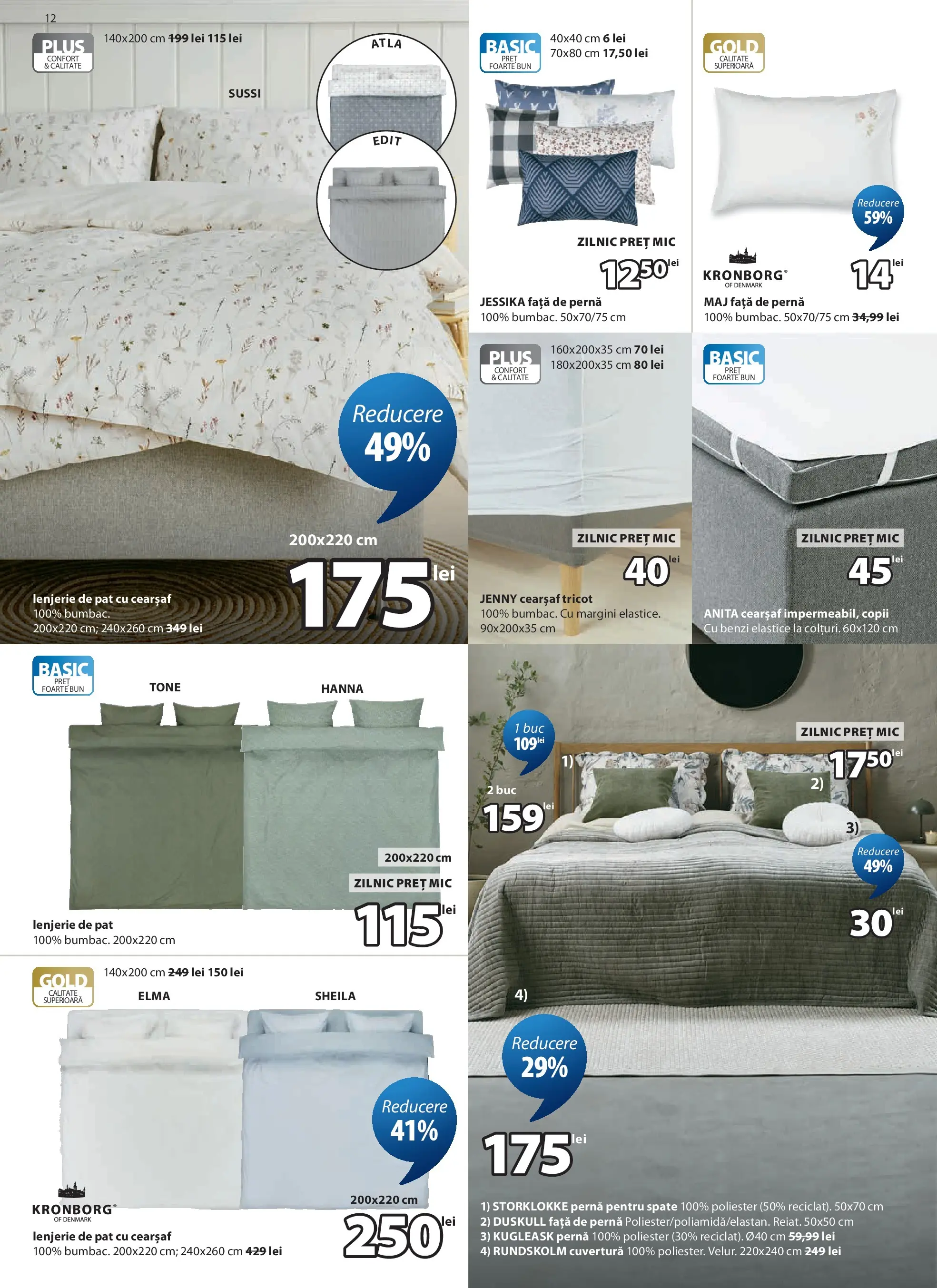 JYSK Catalog - Oferta 27.05.2026 - 25.06.2026 | Pagină: 12 | Produse: Cuvertură, Pat, Pernă, Față de pernă