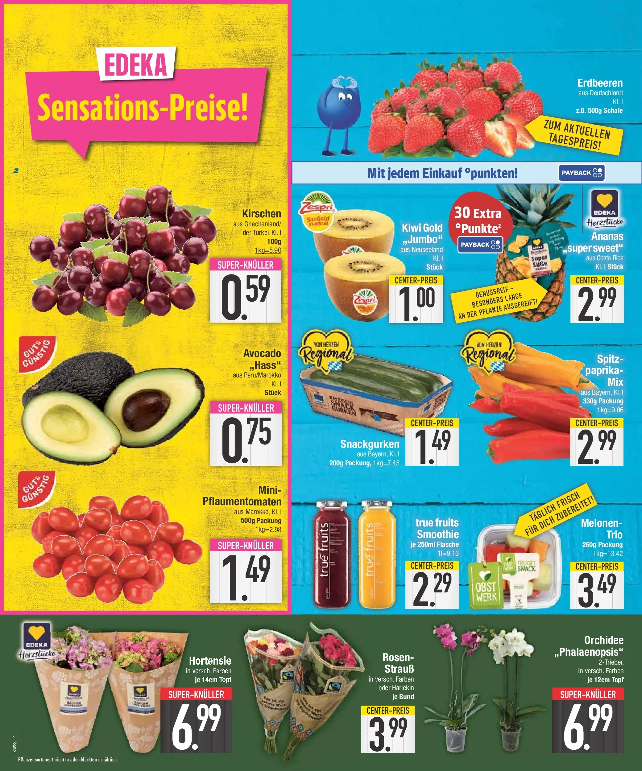 E center Prospekt Großmehring (ab 31.05.2026) zum Blättern | Seite: 2 | Produkte: Ananas, Kirschen, Obst, Kiwi