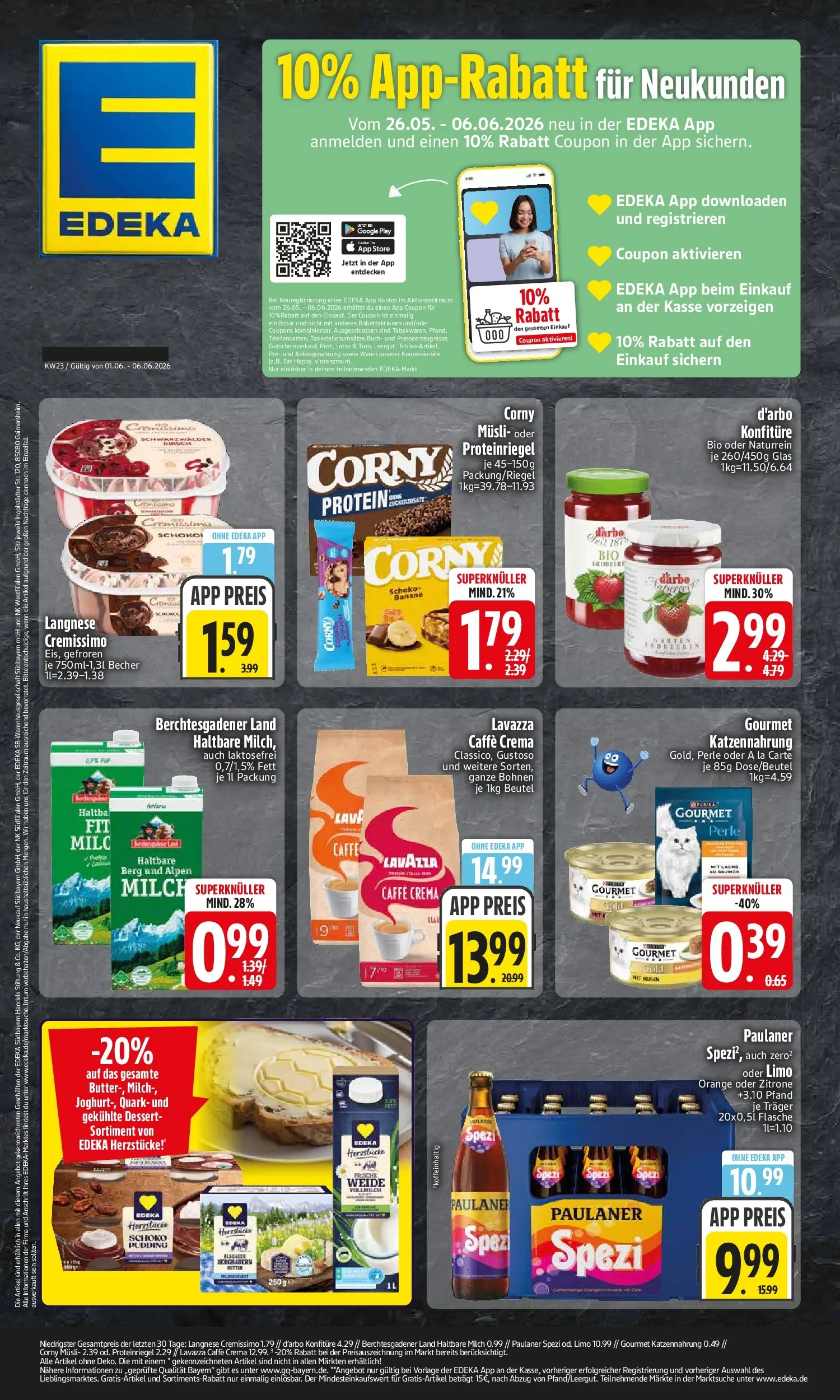 Edeka prospekt Trostberg (ab 01.06.2026) » Angebote Online | Seite: 1 | Produkte: Lavazza, Quark, Pudding, Zitrone