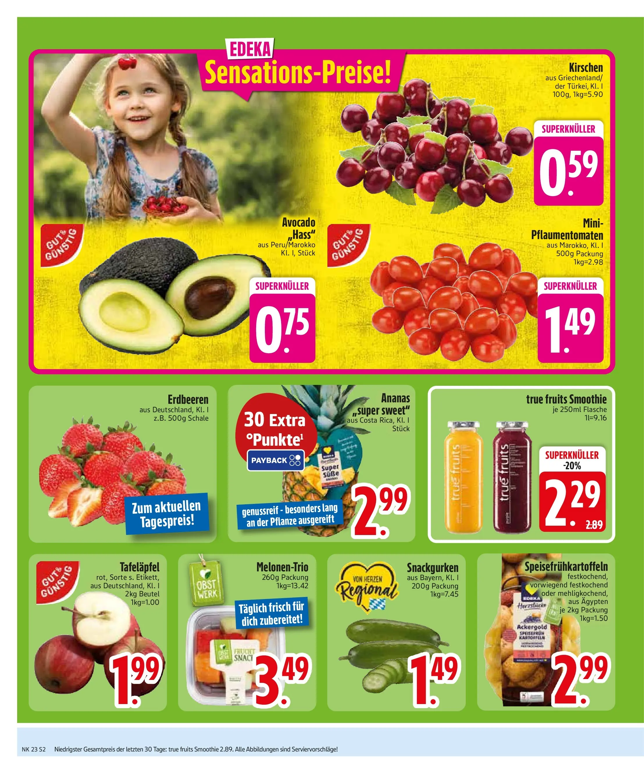 Edeka prospekt Trostberg (ab 01.06.2026) » Angebote Online | Seite: 4 | Produkte: Ananas, Kirschen, Kartoffeln, Obst