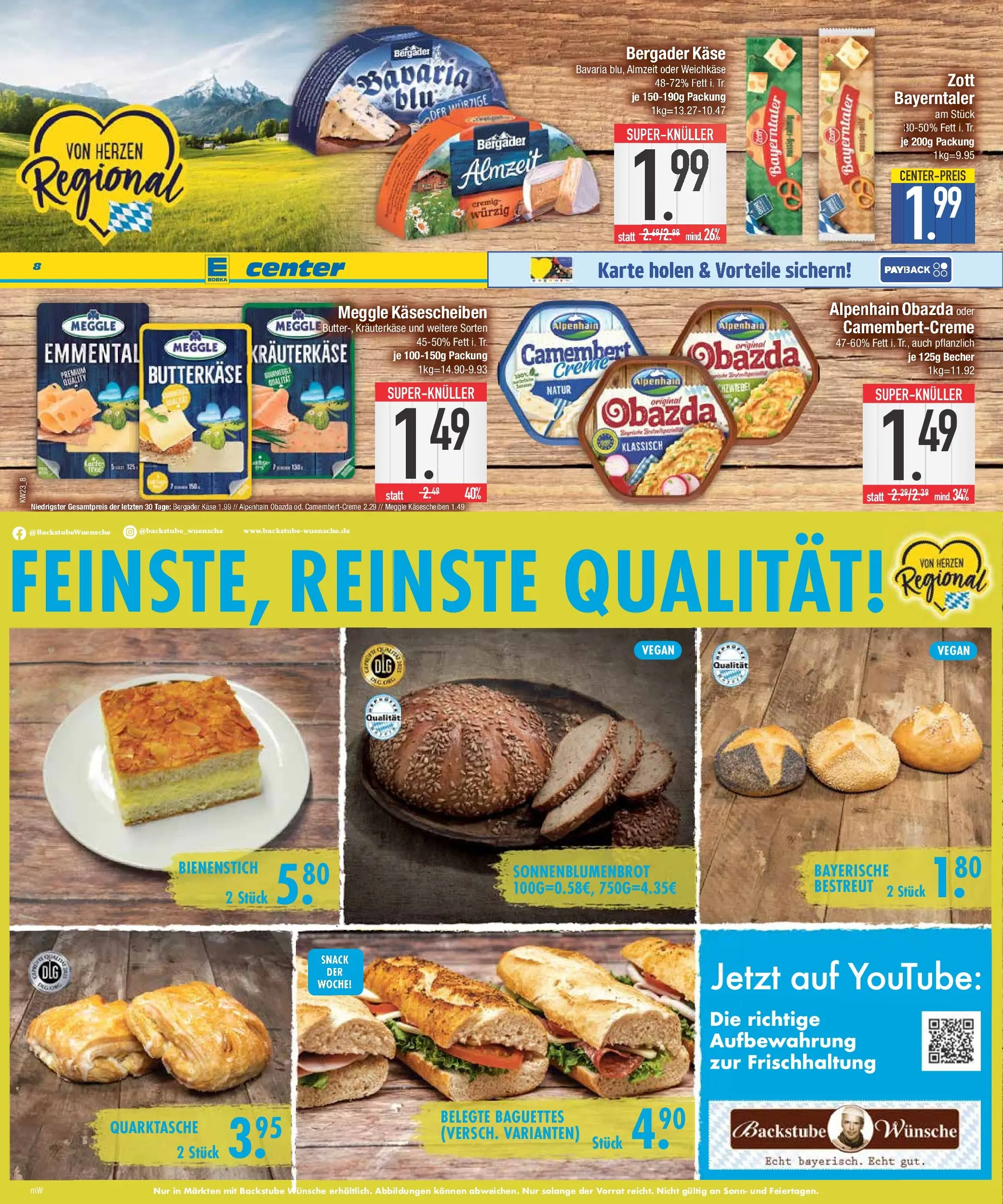 E center Prospekt Großmehring (ab 31.05.2026) zum Blättern | Seite: 8 | Produkte: Käse, Creme, Blush