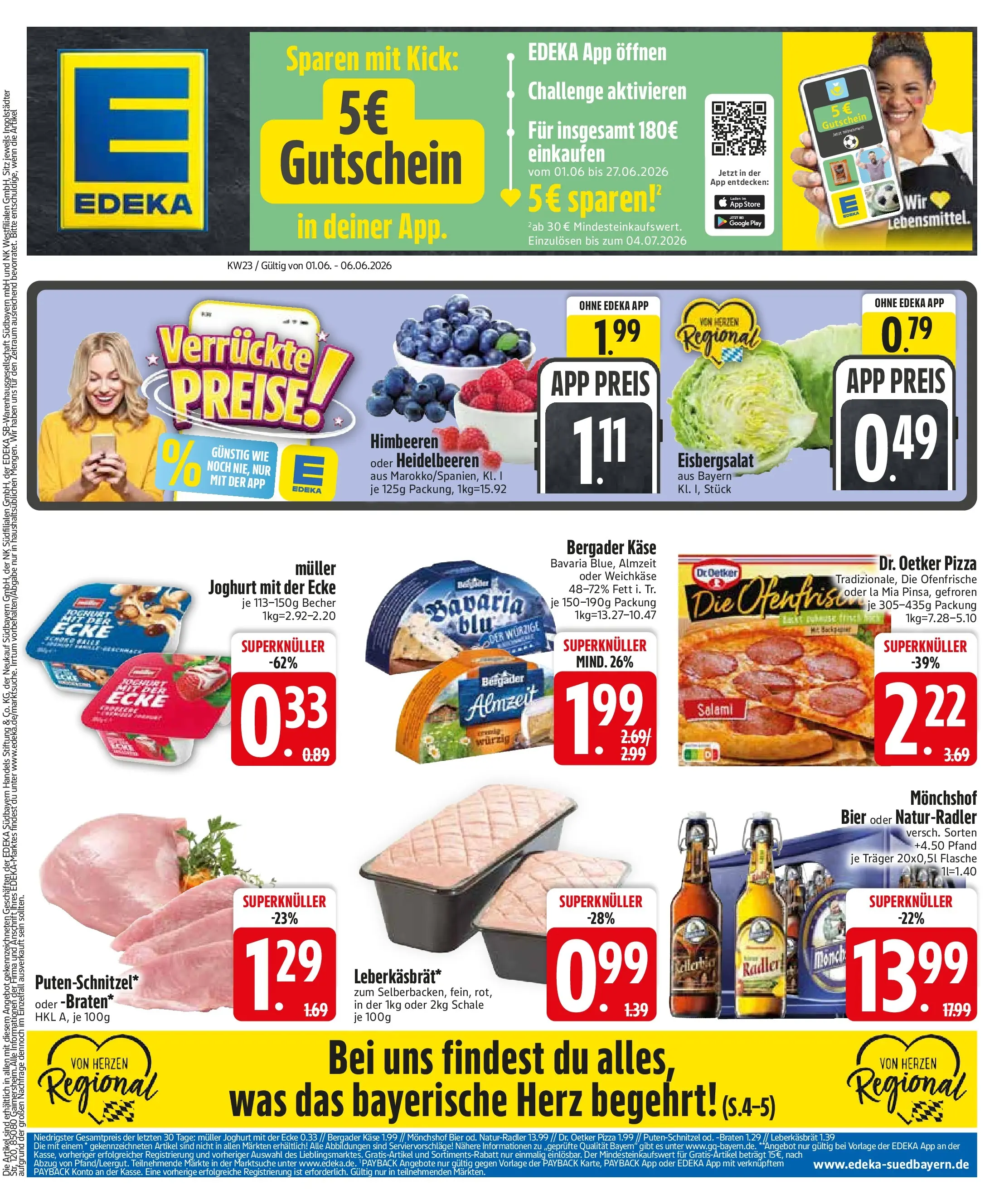 Edeka prospekt Trostberg (ab 01.06.2026) » Angebote Online | Seite: 3 | Produkte: Himbeeren, Monchshof, Käse, Bier