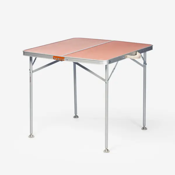 Mesa plegable de camping, 4 personas, marr&oacute;n