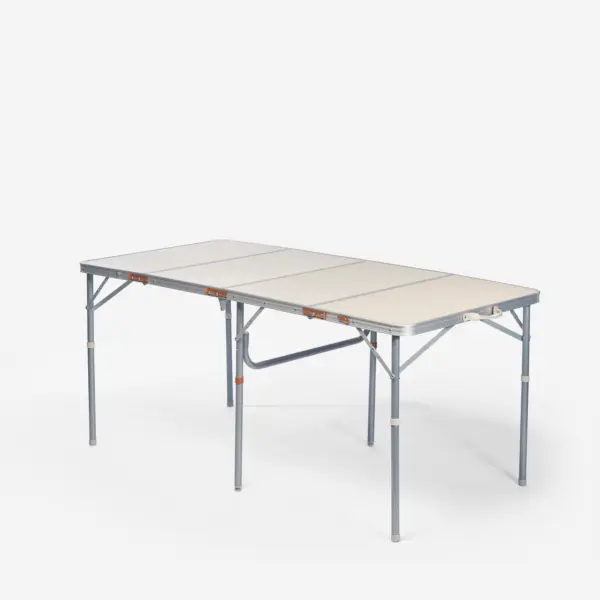 Mesa grande plegable de camping, para 6 a 8 personas, beige