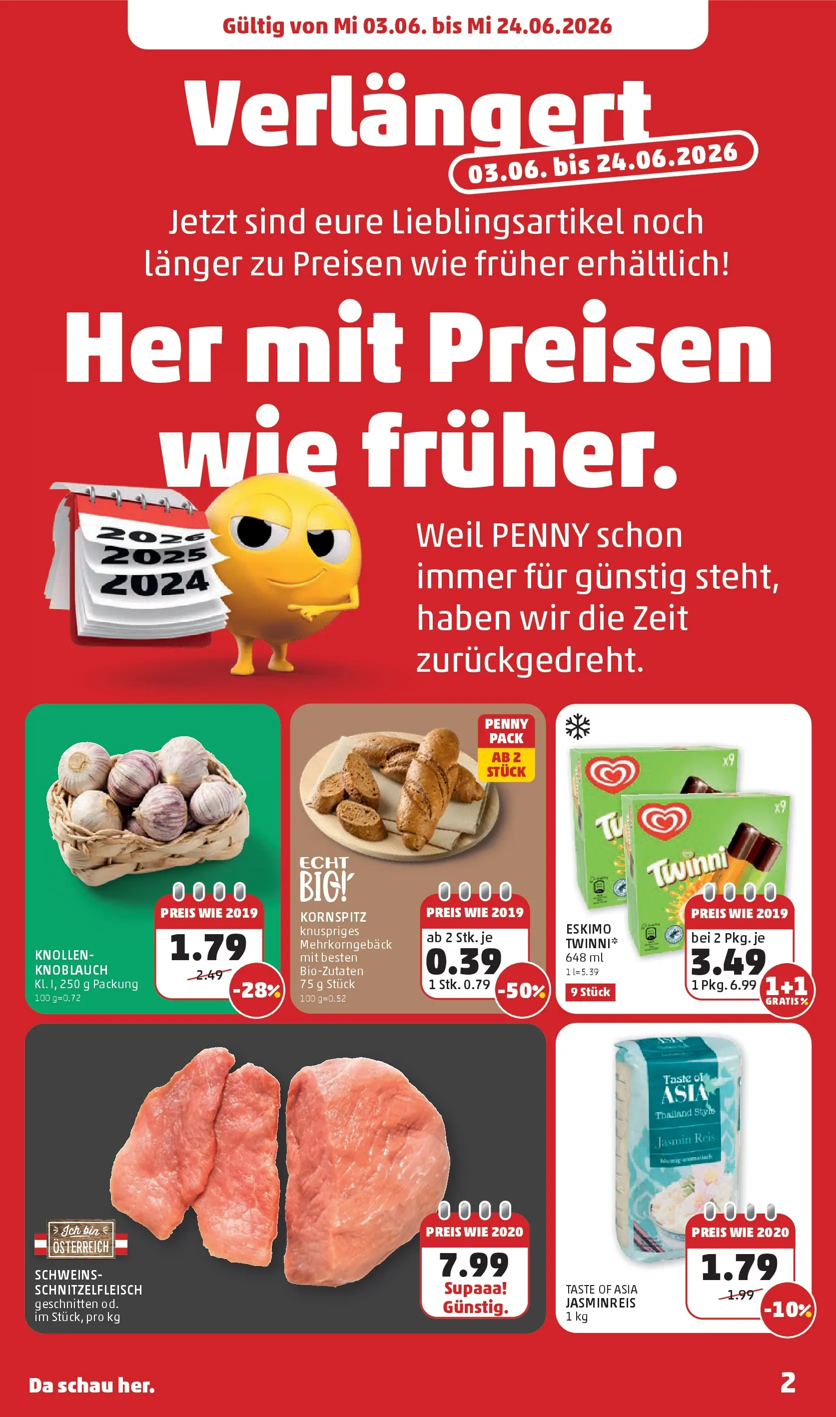 Penny Markt Die ganze Woche sparen ab (03.06.2026) - Angebote, Prospekt | Seite: 2 | Produkte: Knoblauch, Reis