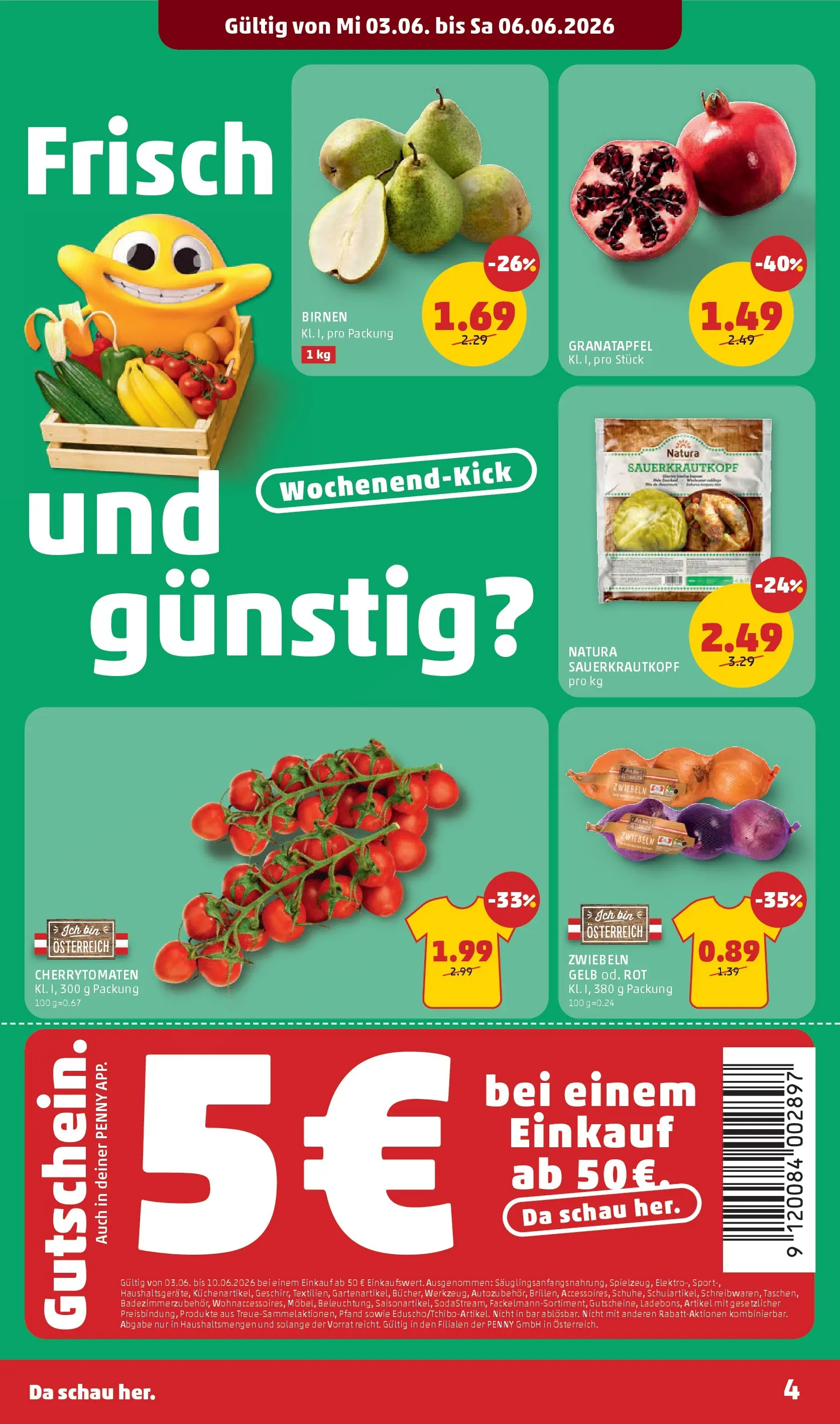 Penny Markt Die ganze Woche sparen ab (03.06.2026) - Angebote, Prospekt | Seite: 4 | Produkte: Zwiebeln