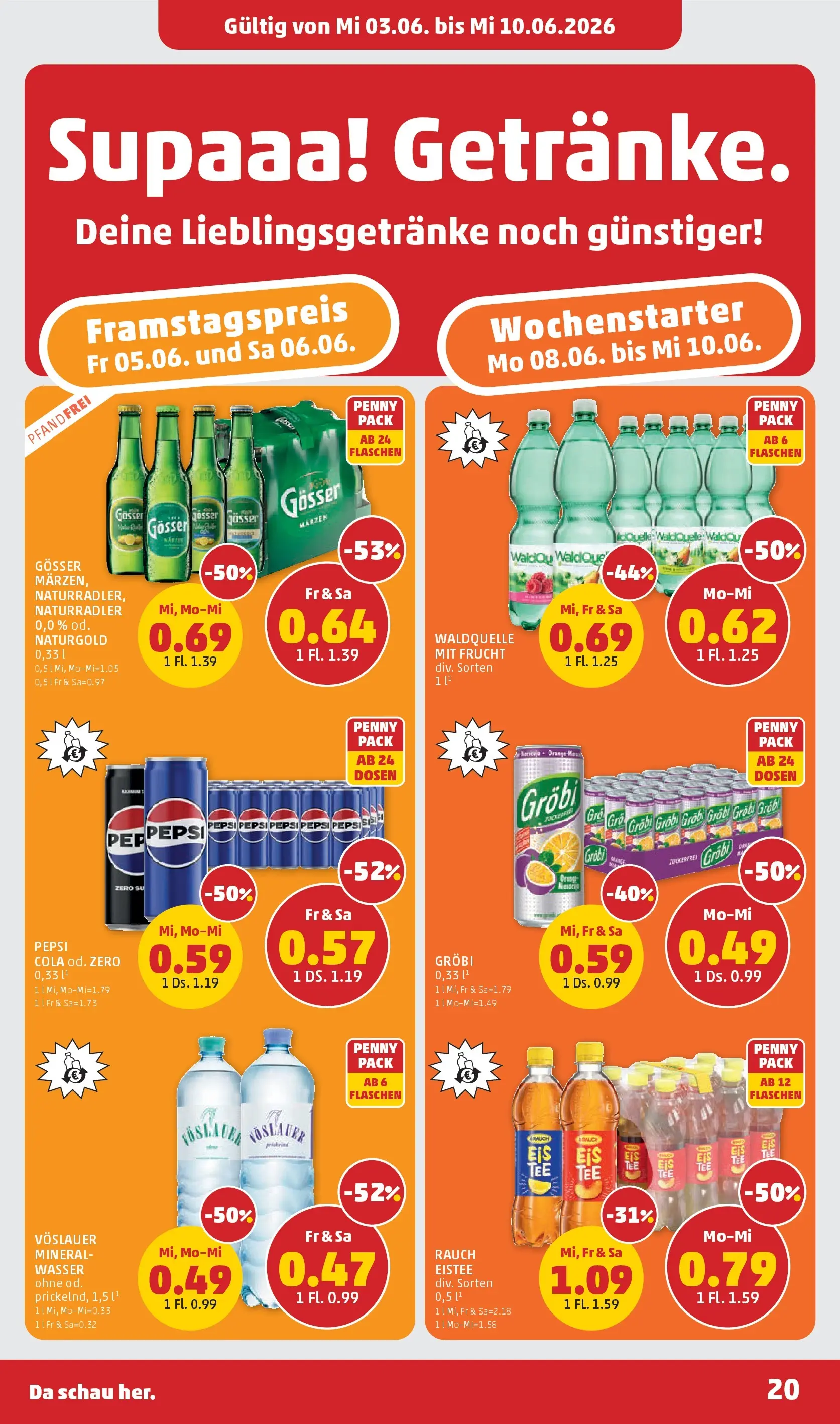 Penny Markt Die ganze Woche sparen ab (03.06.2026) - Angebote, Prospekt | Seite: 20 | Produkte: Wasser