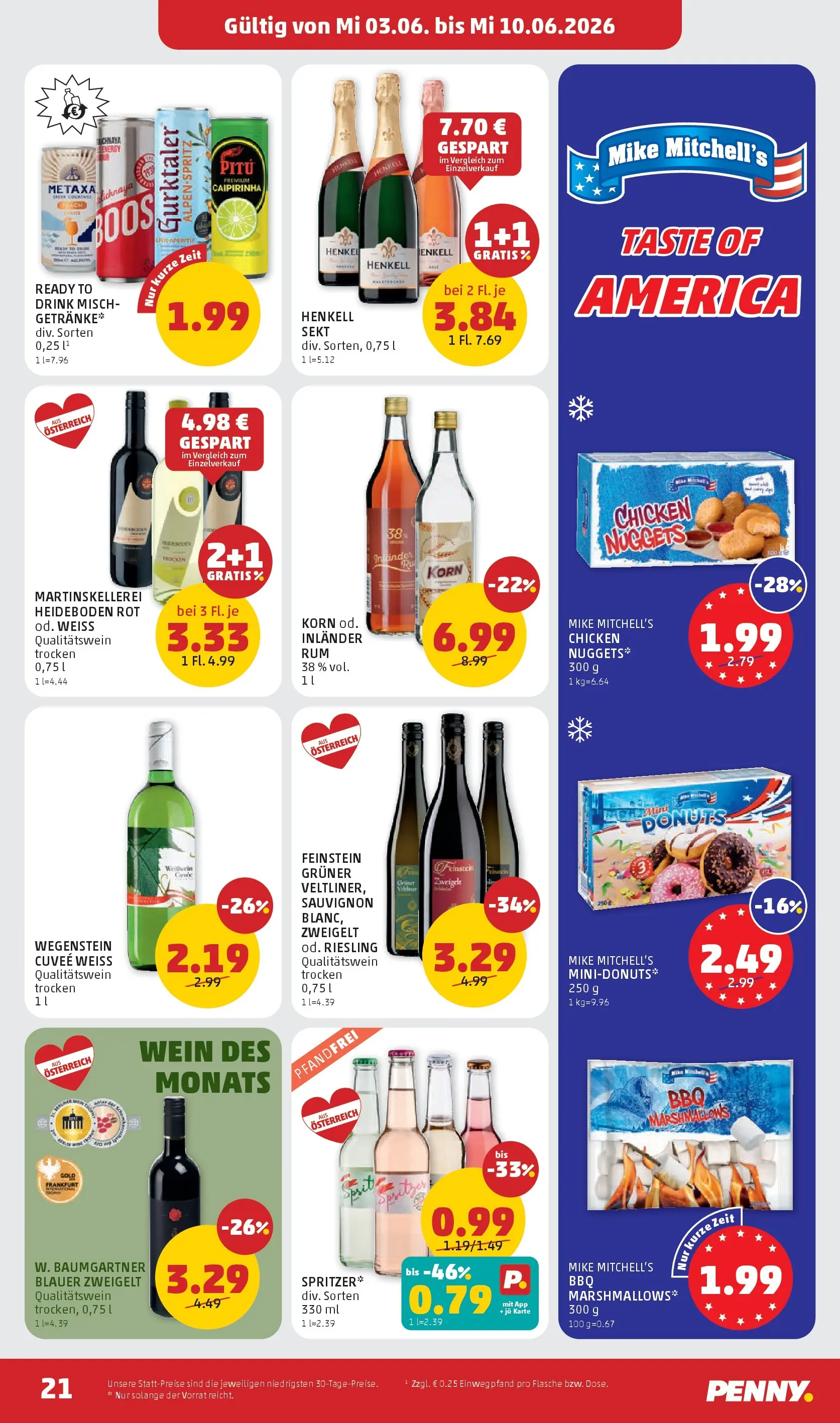 Penny Markt Die ganze Woche sparen ab (03.06.2026) - Angebote, Prospekt | Seite: 21 | Produkte: Wein