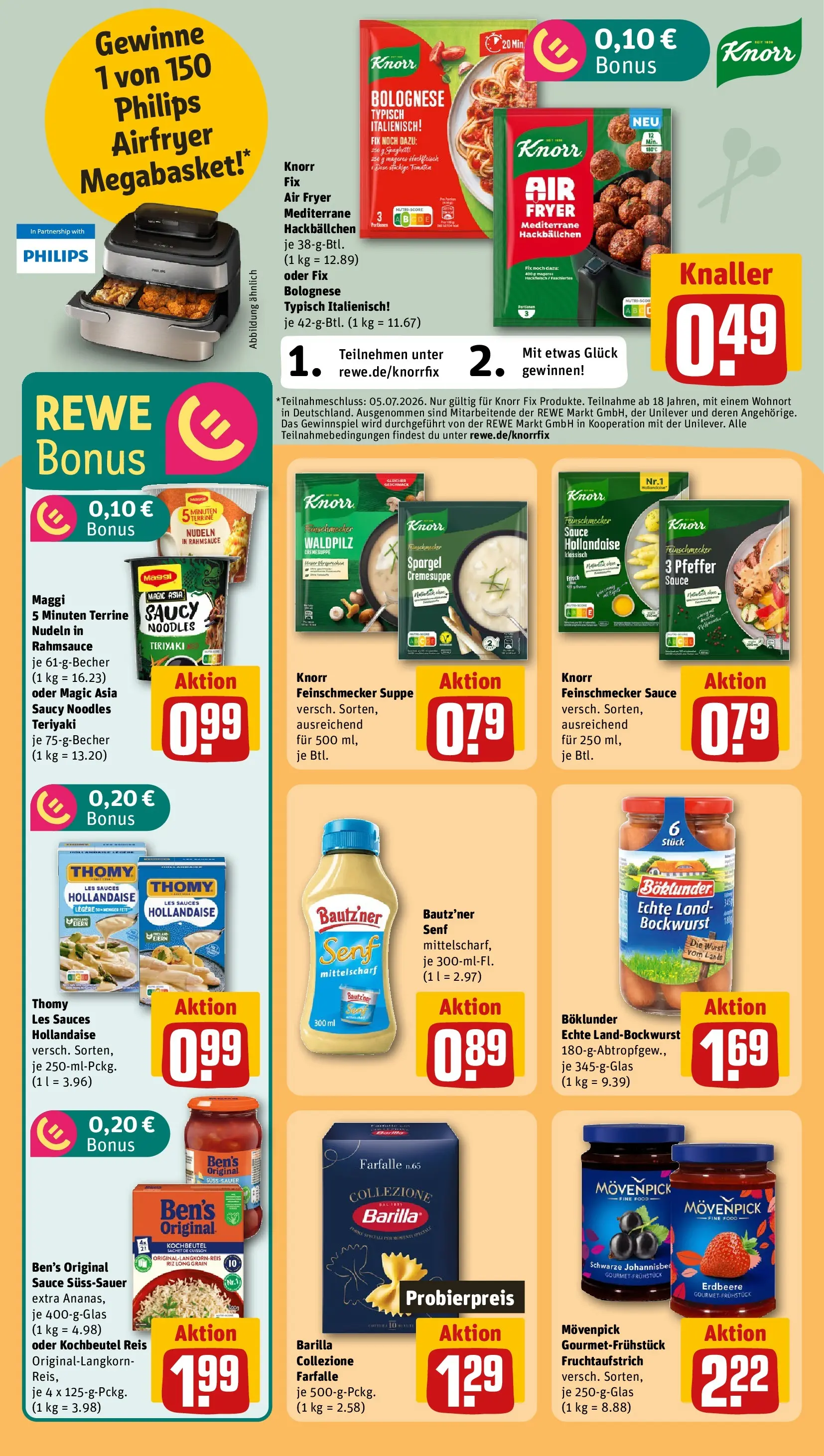 REWE Prospekt ab 31.05.2026 zum Blättern » Angebote | Seite: 26 | Produkte: Bockwurst, Philips, Knorr fix, Wurst