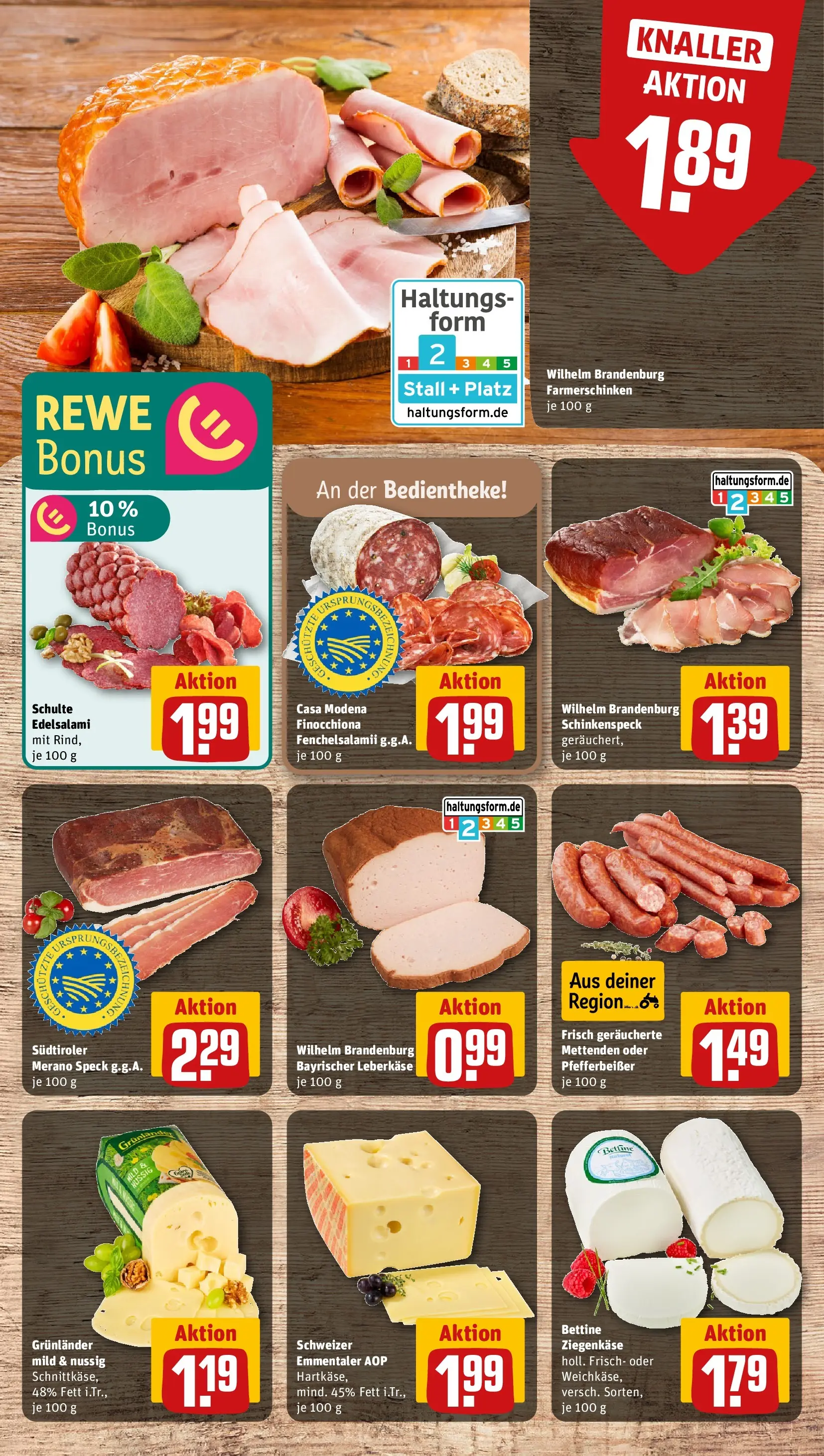 REWE Prospekt ab 31.05.2026 zum Blättern » Angebote | Seite: 7 | Produkte: Ziegenkäse, Grunlander, Salami, Leberkase