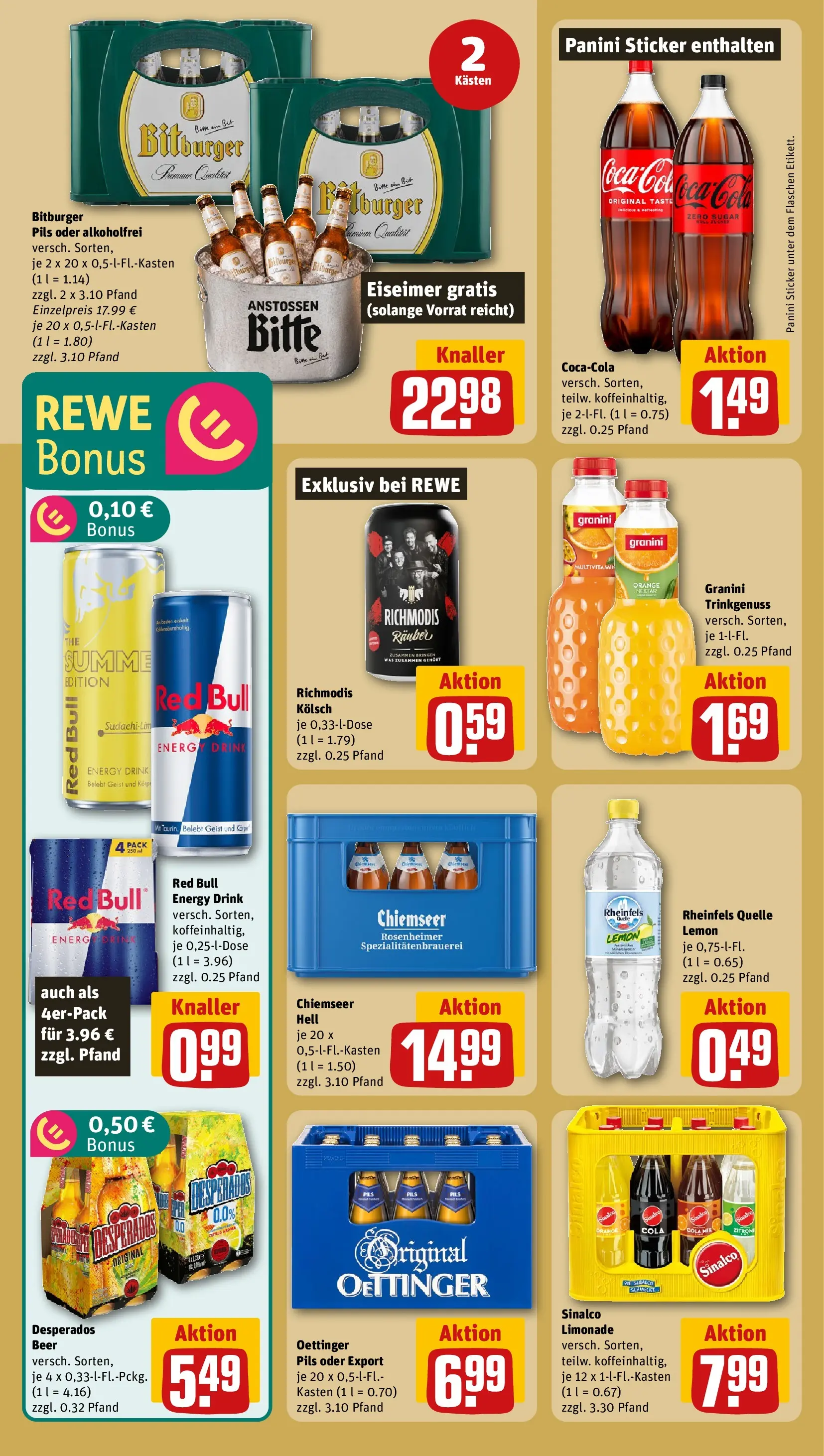 REWE Prospekt ab 01.06.2026 zum Blättern » Angebote | Seite: 22 | Produkte: Bitburger, Red bull, Oettinger, Granini