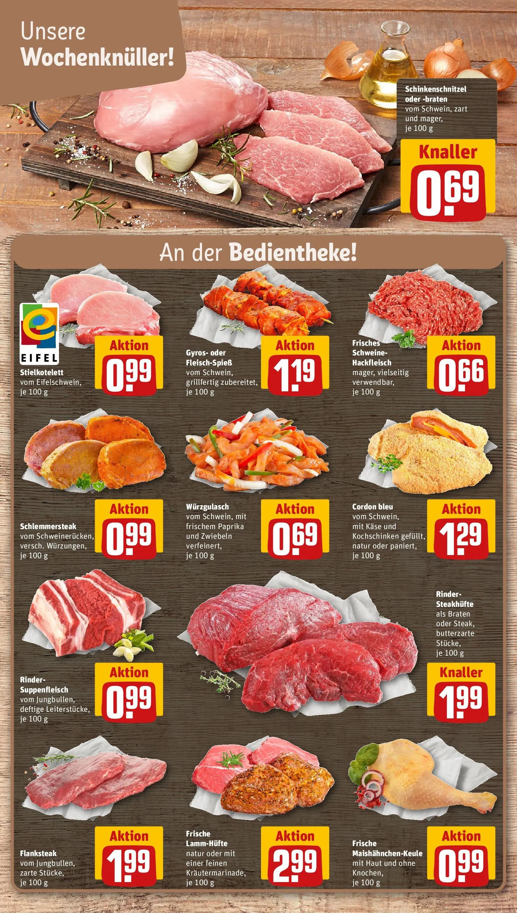 REWE Prospekt ab 01.06.2026 zum Blättern » Angebote | Seite: 6 | Produkte: Käse, Zwiebeln, Suppenfleisch, Hackfleisch