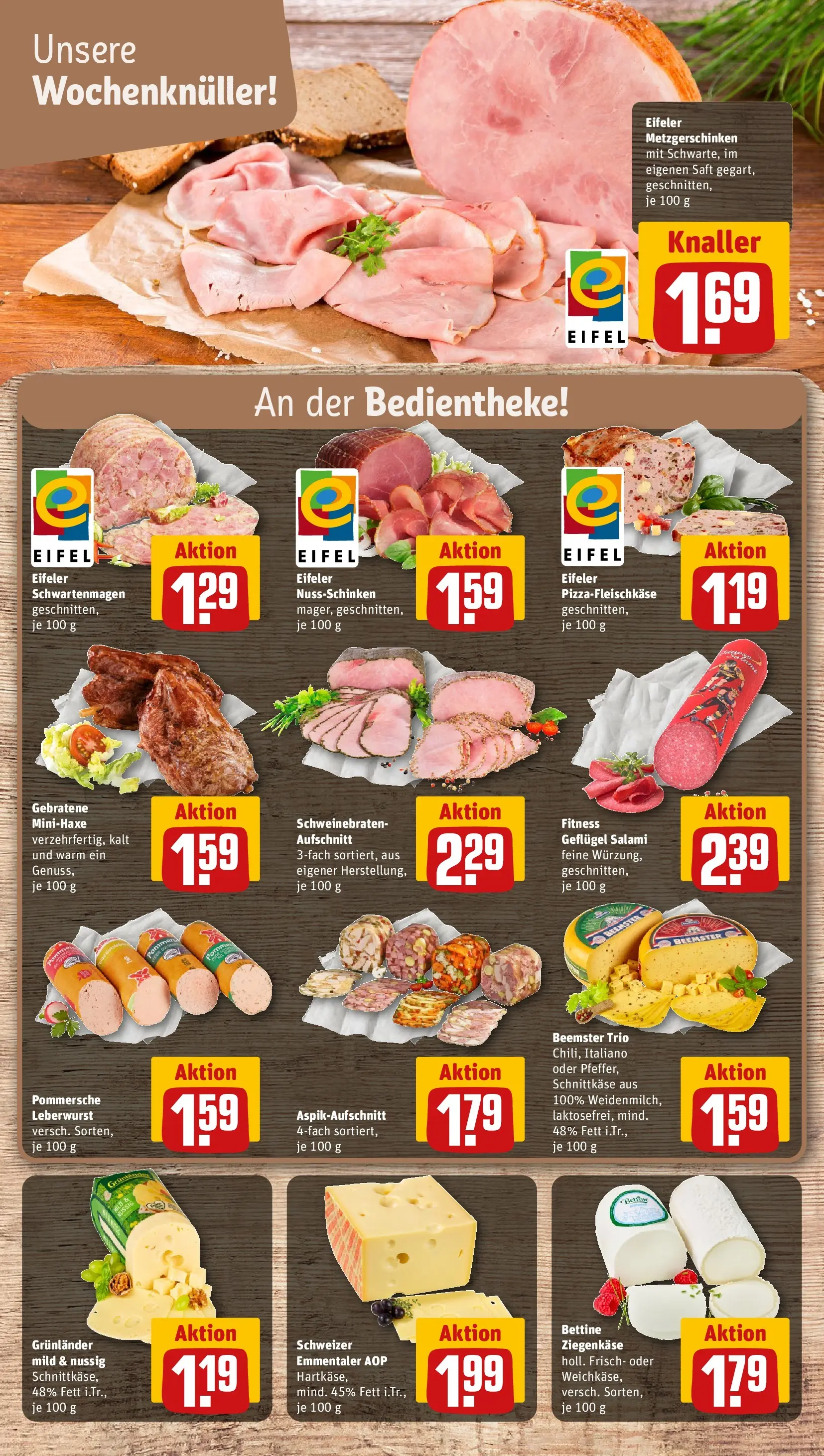 REWE Prospekt ab 01.06.2026 zum Blättern » Angebote | Seite: 7 | Produkte: Ziegenkäse, Grunlander, Salami, Saft