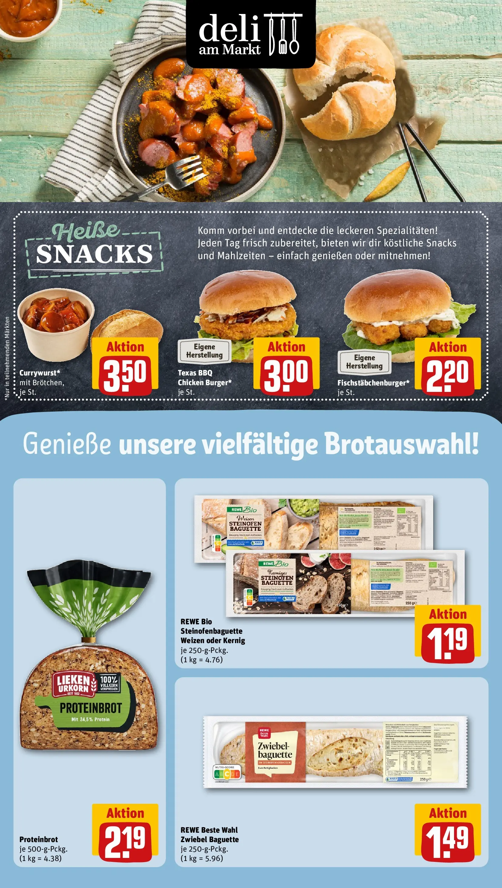 REWE Prospekt ab 31.05.2026 zum Blättern » Angebote | Seite: 11 | Produkte: Burger, Baguette