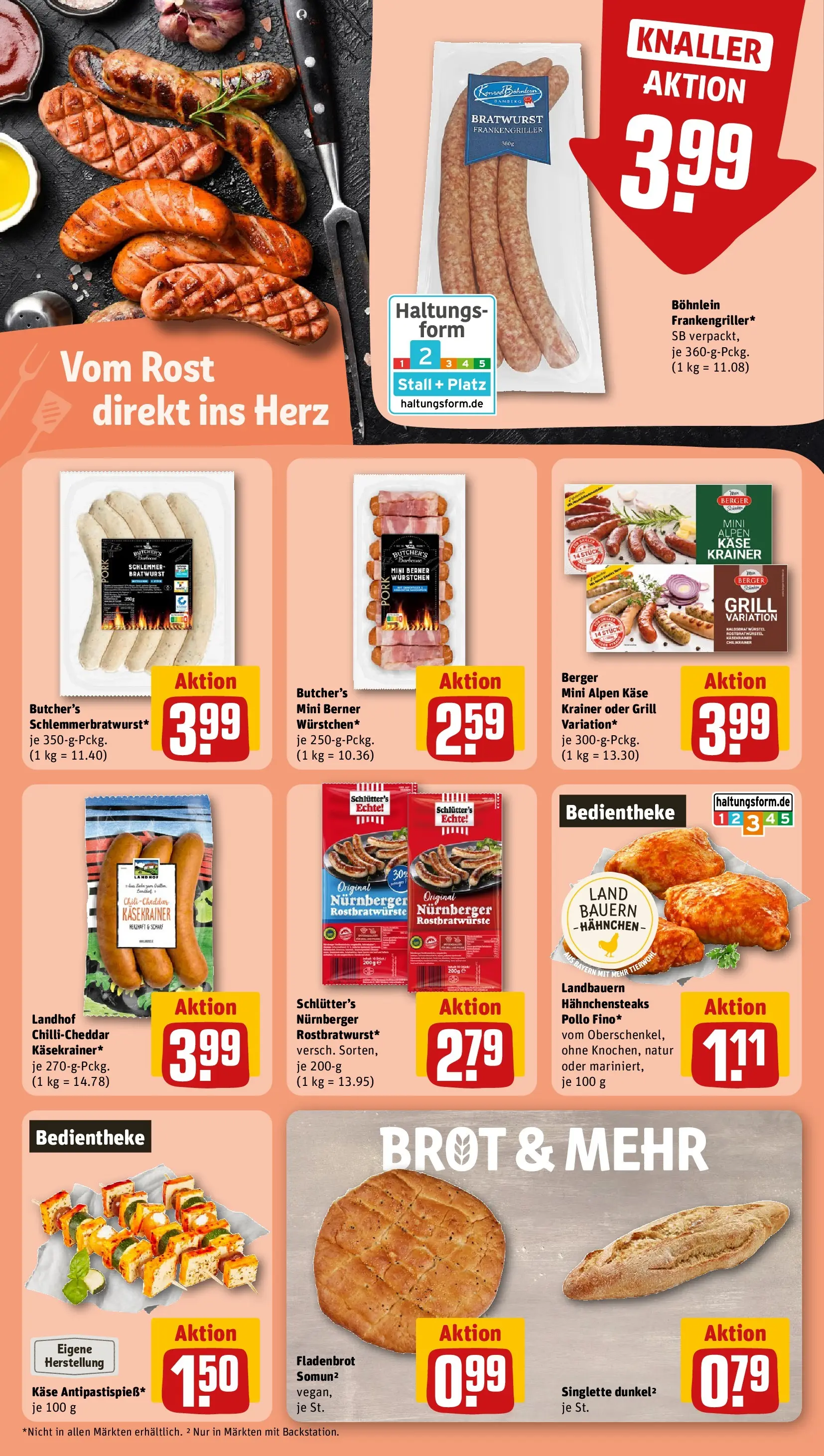 REWE Prospekt ab 31.05.2026 zum Blättern » Angebote | Seite: 20 | Produkte: Grill, Hahnchen, Käsekrainer, Steak