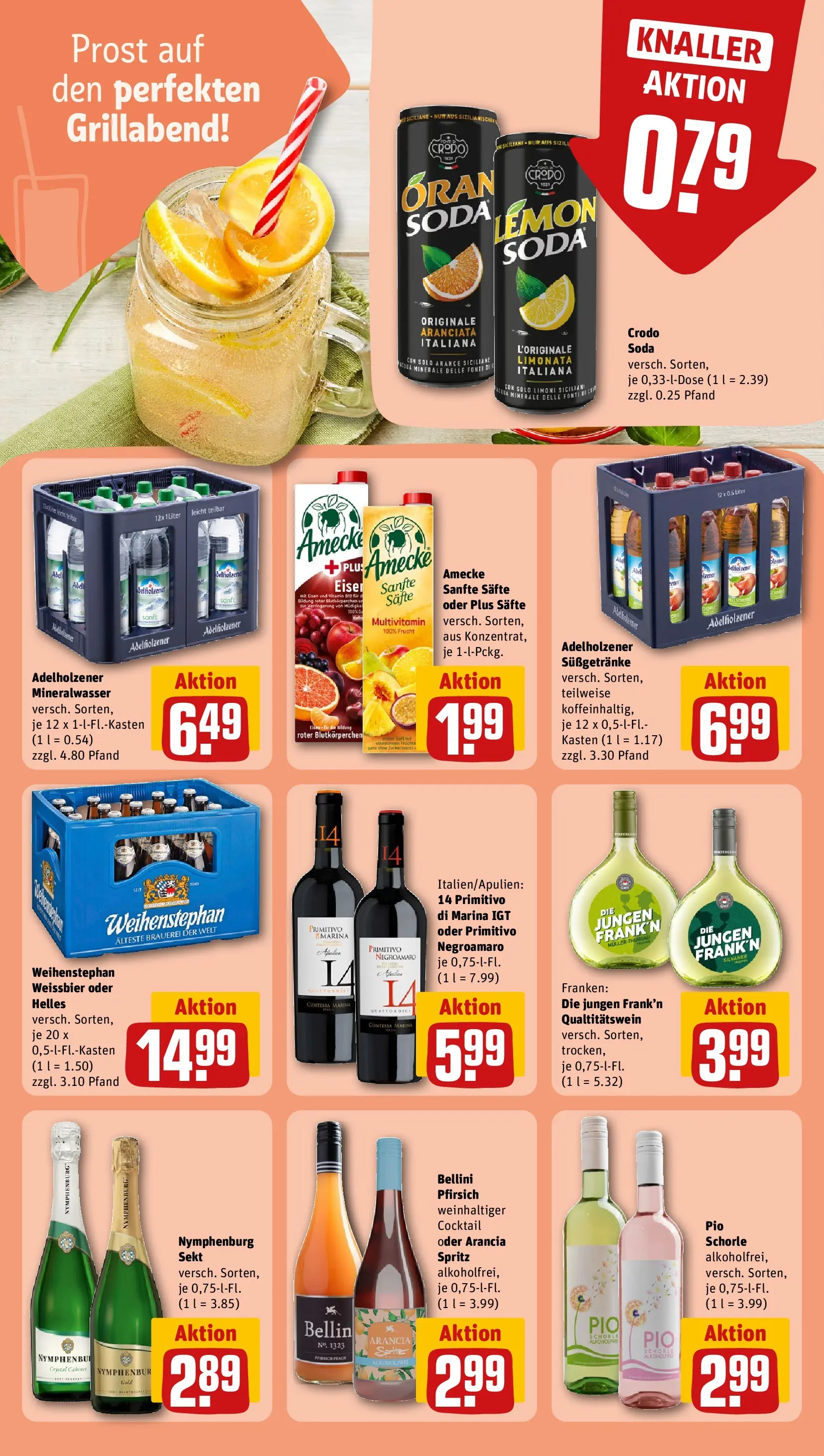 REWE Prospekt ab 31.05.2026 zum Blättern » Angebote | Seite: 25 | Produkte: Weißbier, Sekt, Adelholzener, Pfirsich