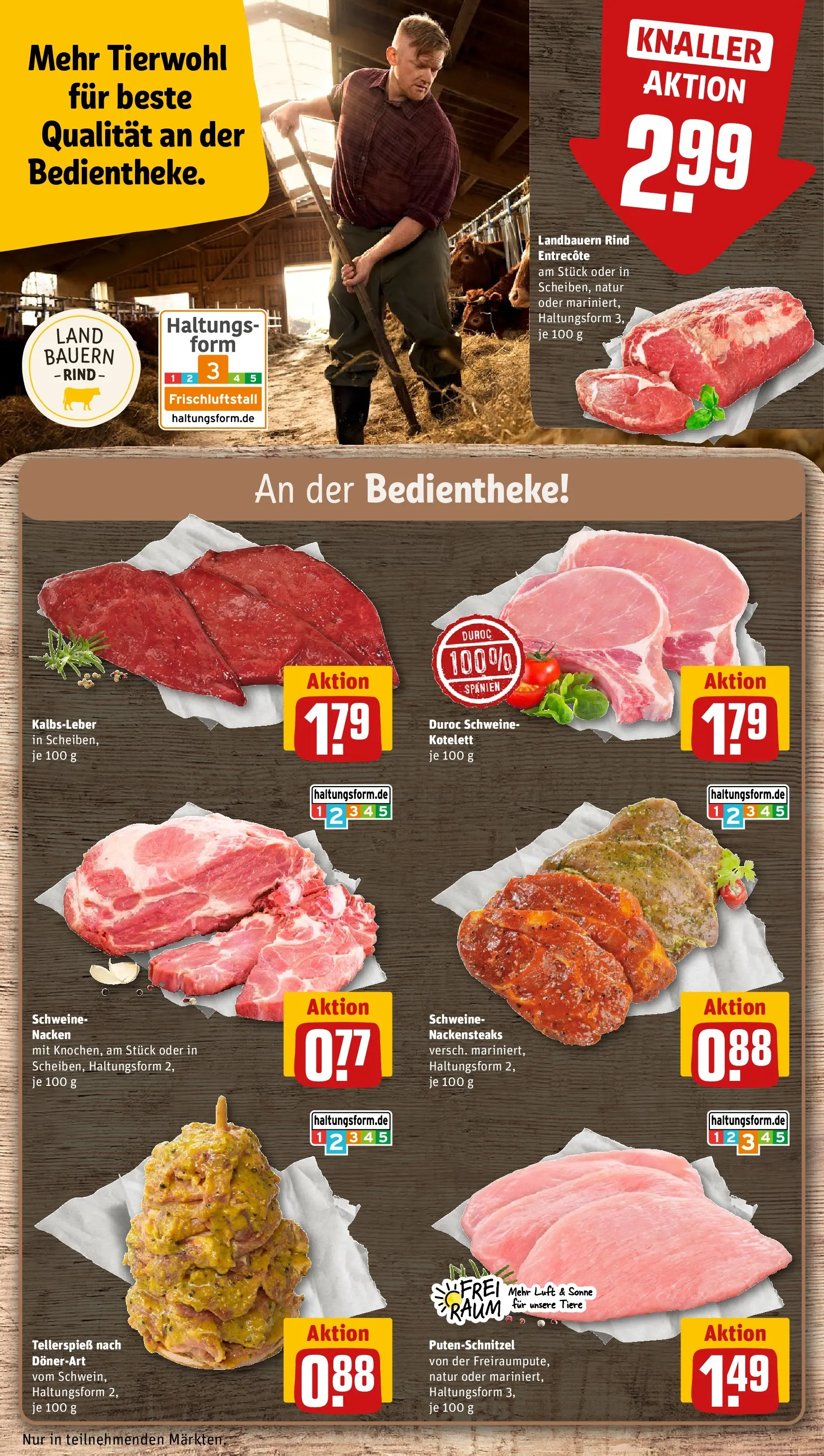 REWE Prospekt ab 31.05.2026 zum Blättern » Angebote | Seite: 10 | Produkte: Nackensteaks, Entrecote, Kalbsleber, Putenschnitzel