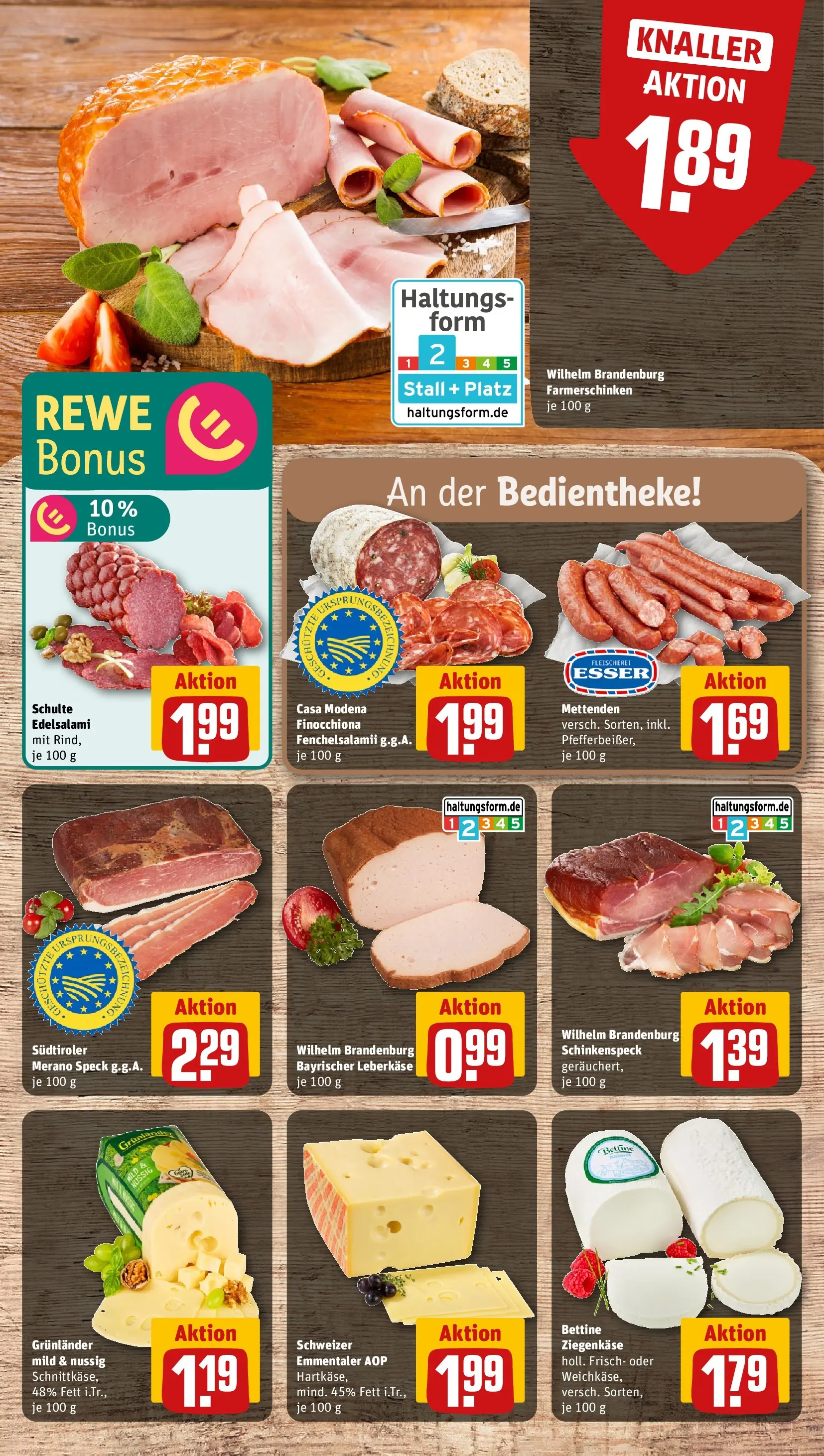 REWE Prospekt ab 31.05.2026 zum Blättern » Angebote | Seite: 7 | Produkte: Ziegenkäse, Grunlander, Salami, Leberkase