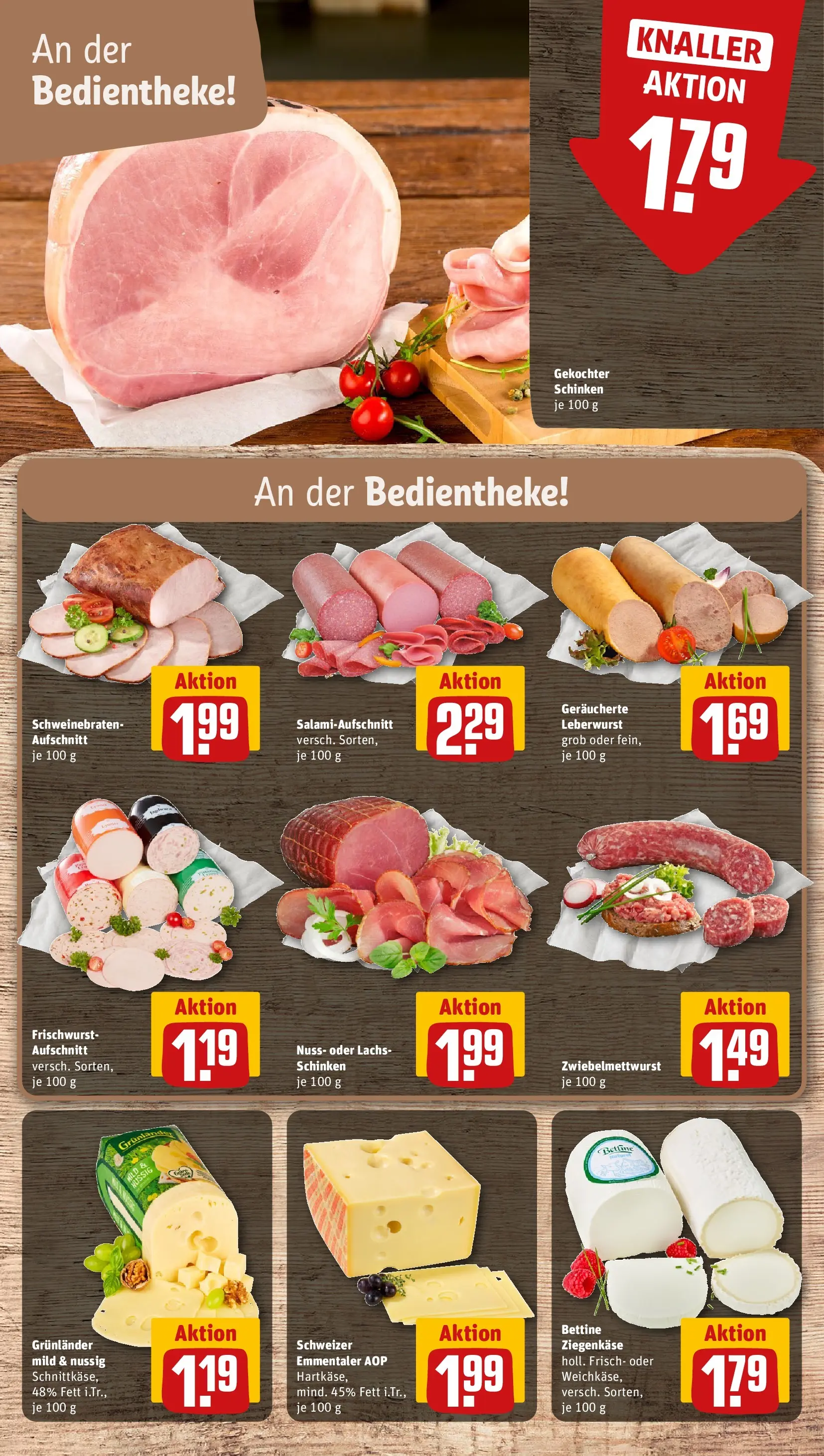 REWE Prospekt ab 01.06.2026 zum Blättern » Angebote | Seite: 7 | Produkte: Ziegenkäse, Lachs, Salami, Schinken