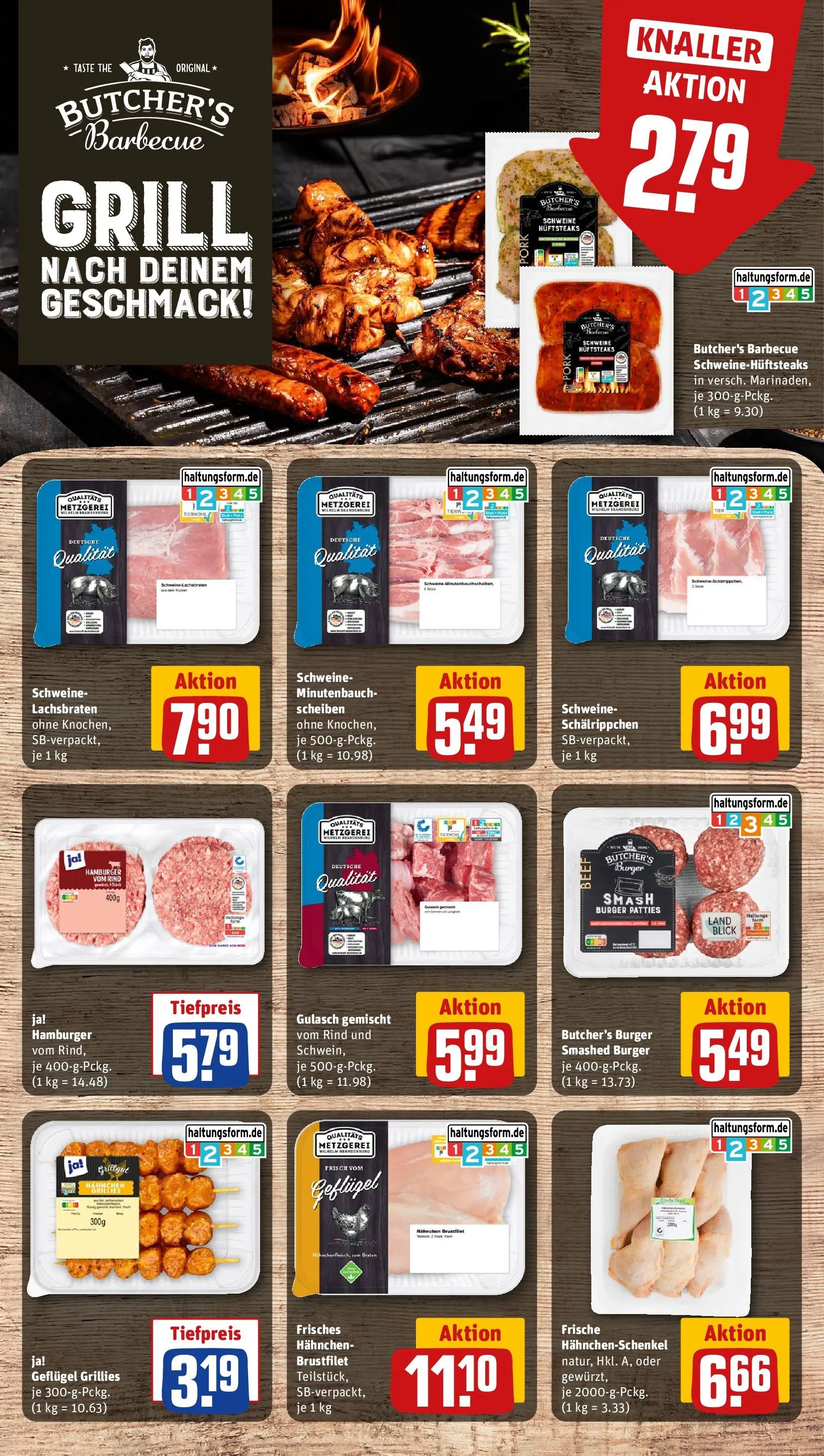 REWE Prospekt ab 31.05.2026 zum Blättern » Angebote | Seite: 8 | Produkte: Hahnchen, Hahnchenschenkel, Burger, Gulasch
