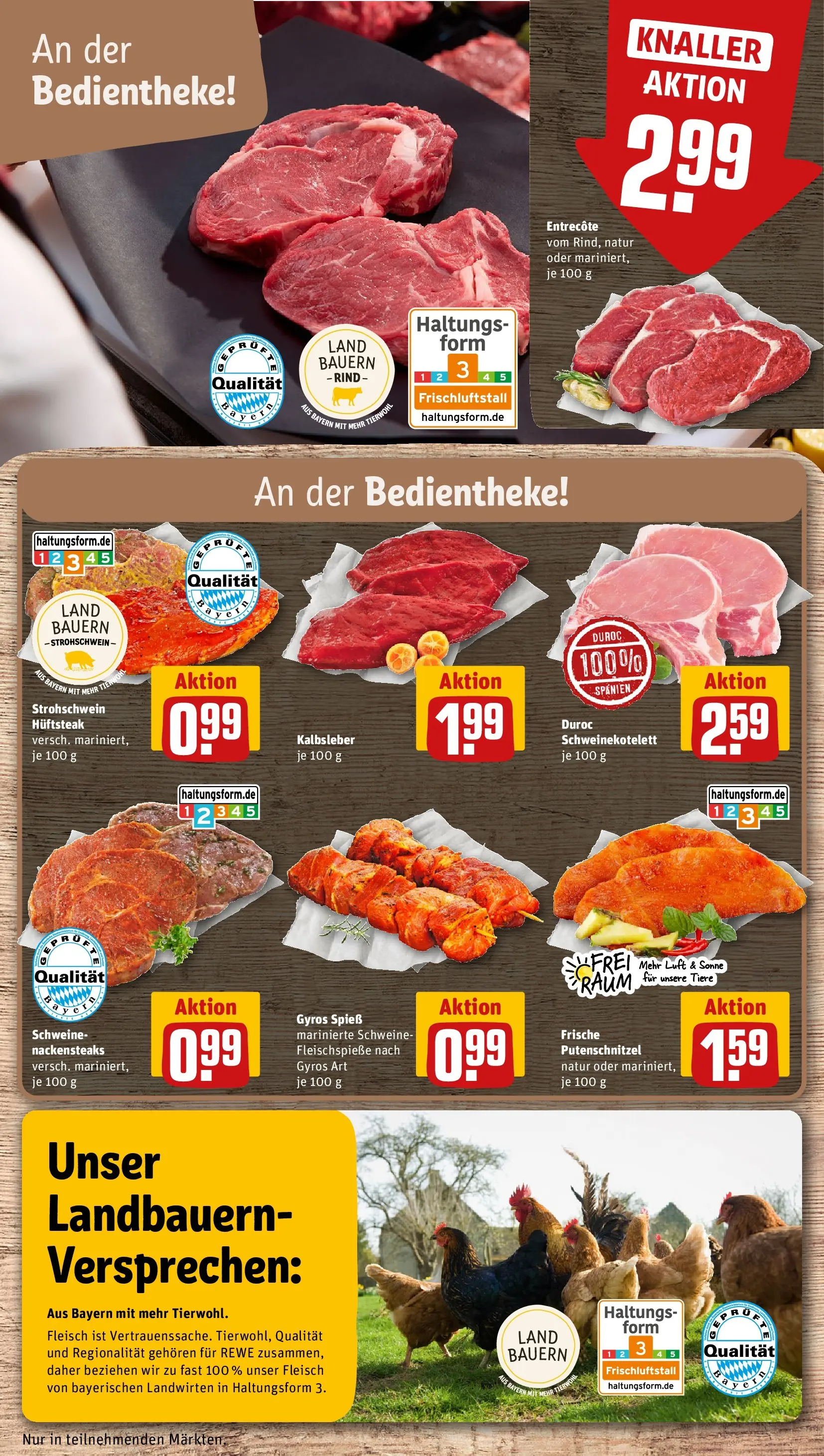 REWE Prospekt ab 01.06.2026 zum Blättern » Angebote | Seite: 8 | Produkte: Kalbsleber, Gyros, Putenschnitzel, Fleisch