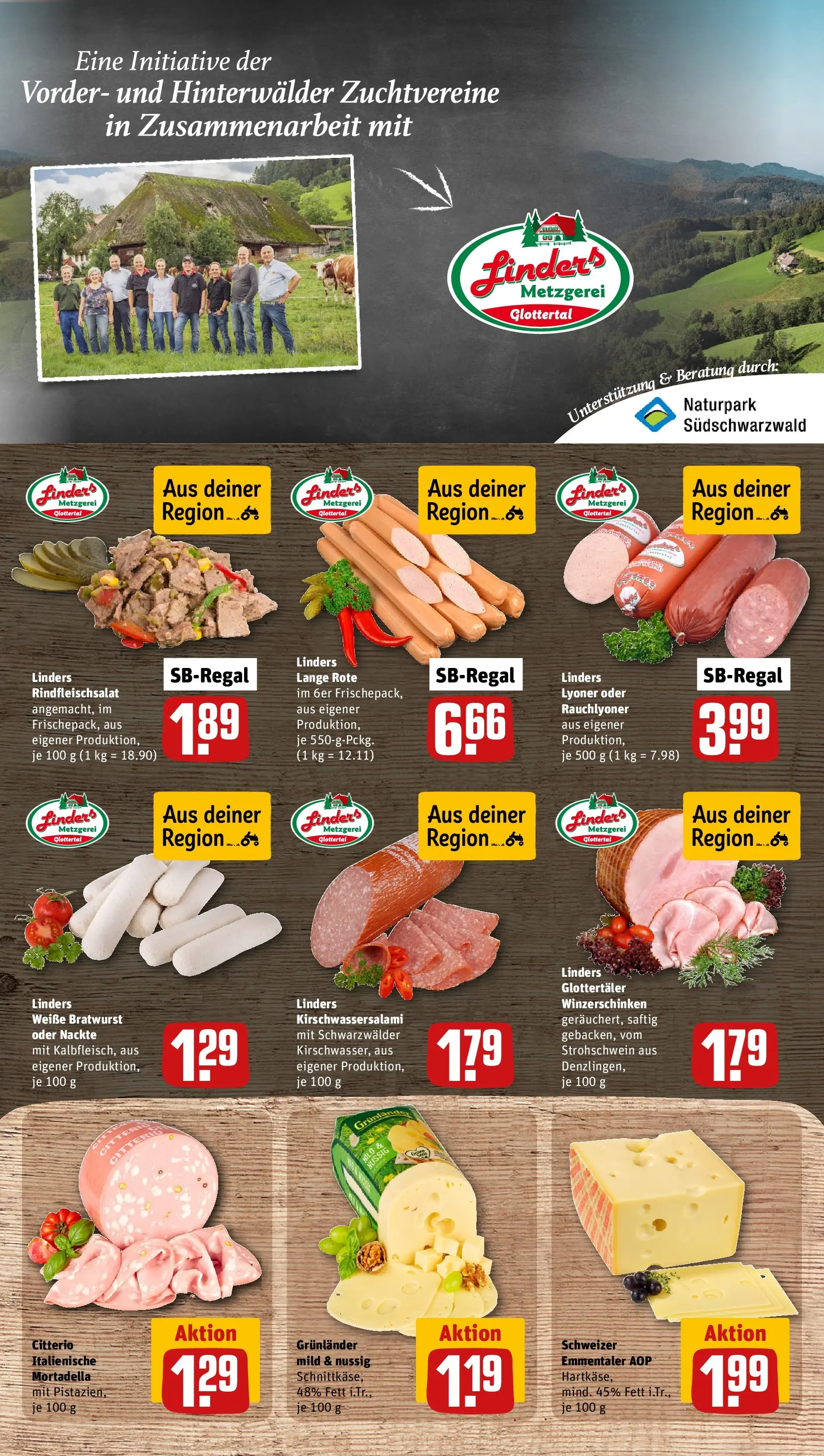 REWE Prospekt ab 01.06.2026 zum Blättern » Angebote | Seite: 9 | Produkte: Bratwurst, Grunlander, Salami