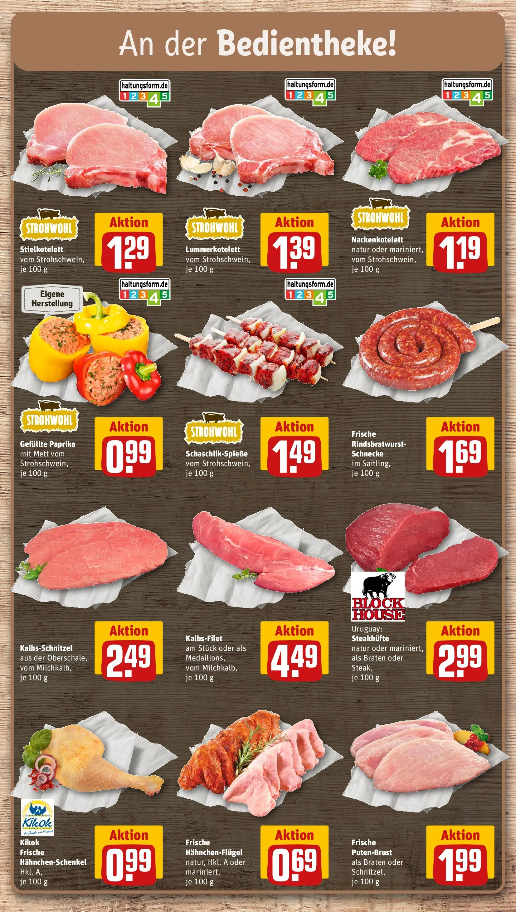 REWE Prospekt ab 01.06.2026 zum Blättern » Angebote | Seite: 6 | Produkte: Hahnchenschenkel, Paprika, Steak
