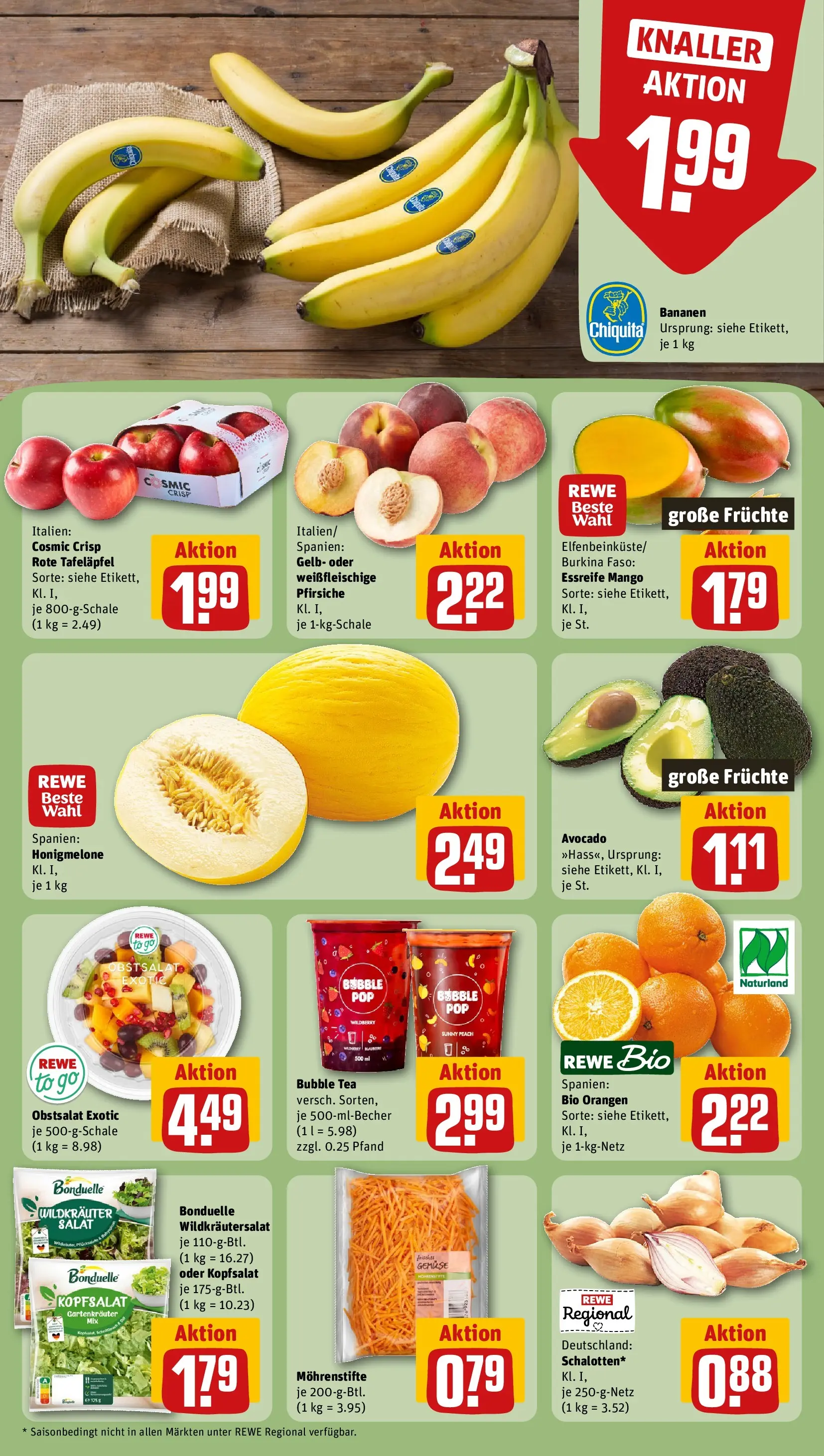 REWE Prospekt ab 01.06.2026 zum Blättern » Angebote | Seite: 4 | Produkte: Apple, Honigmelone, Mango, Salat