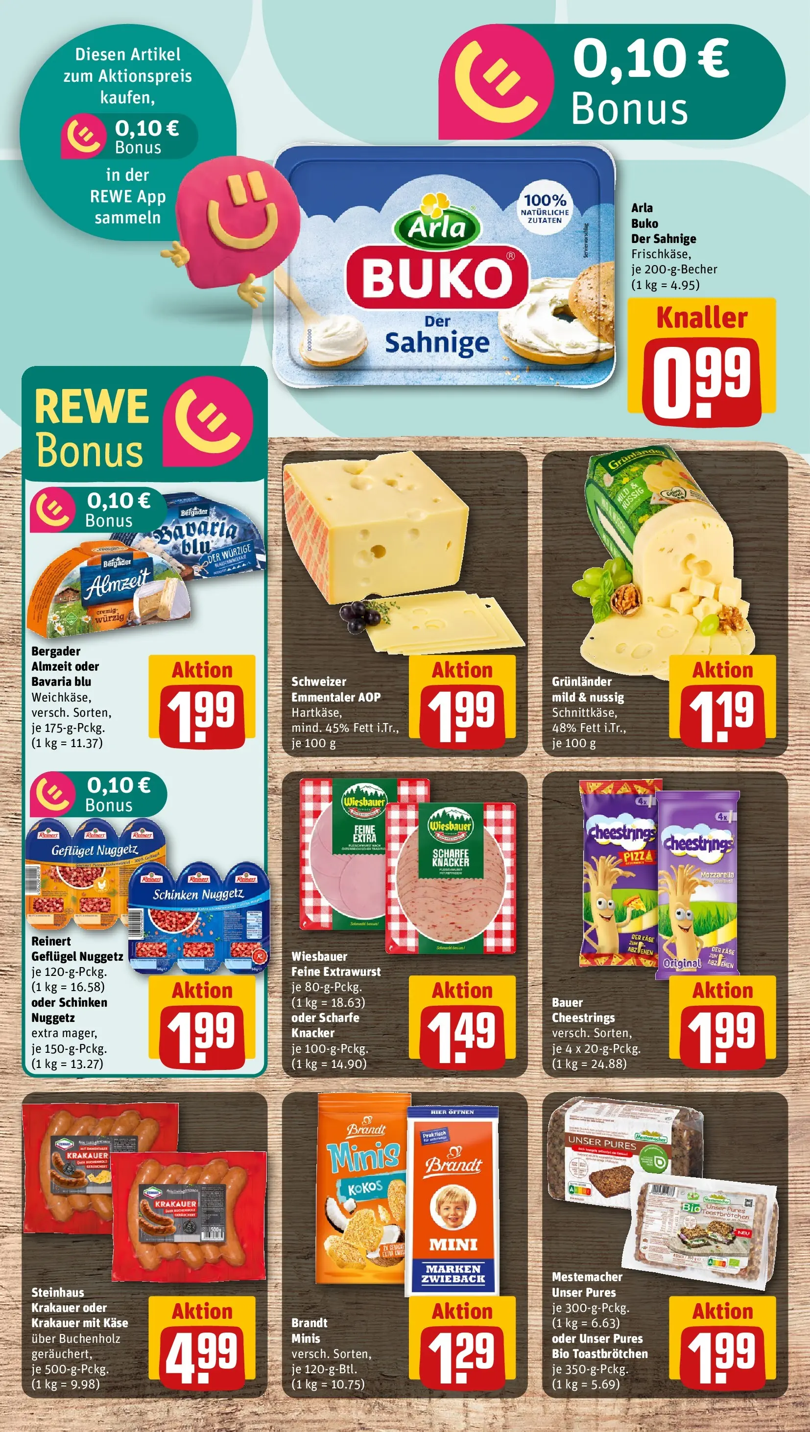 REWE Prospekt ab 01.06.2026 zum Blättern » Angebote | Seite: 7 | Produkte: Mozzarella, Arla buko, Schinken, Pizza
