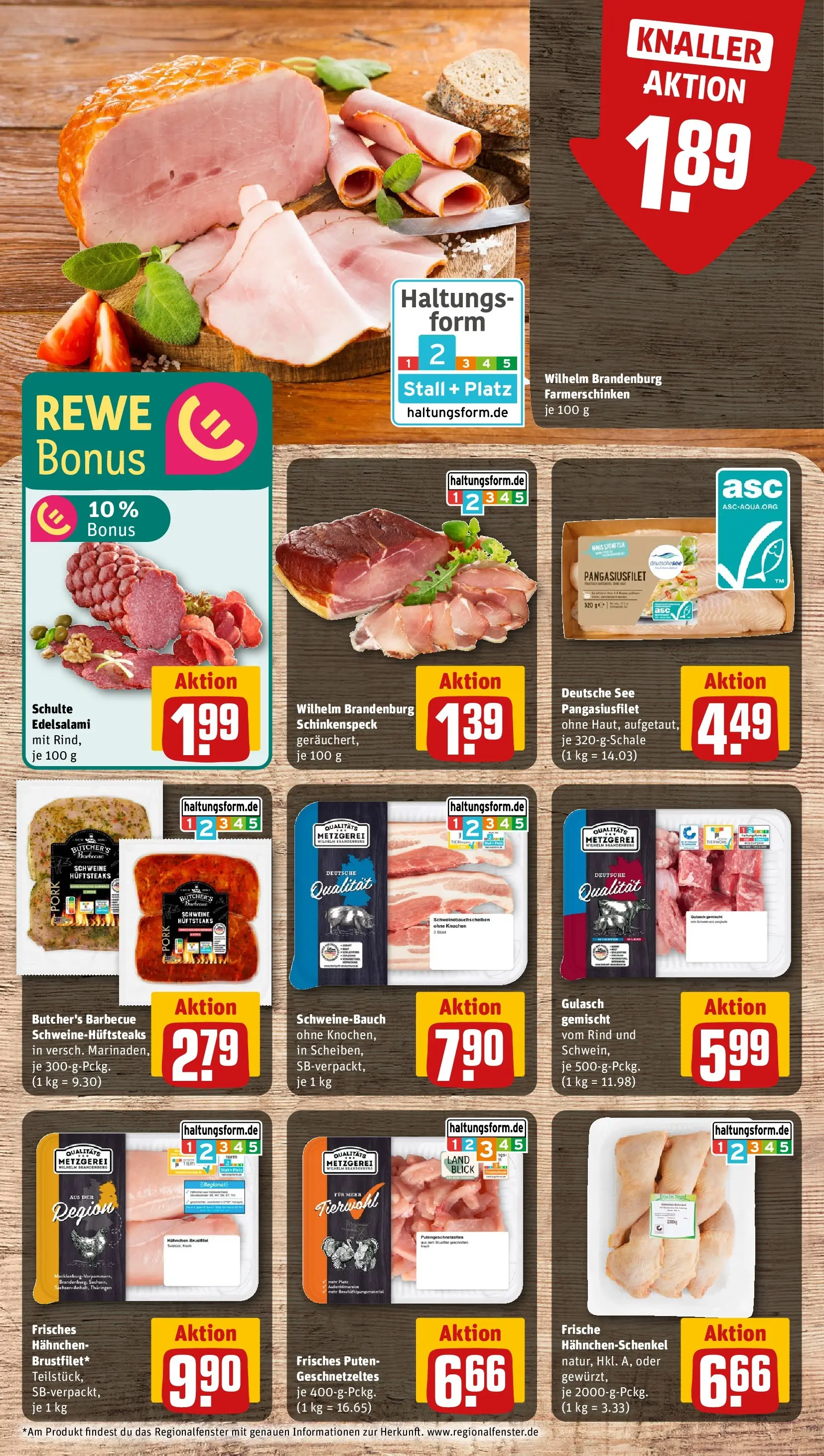 REWE Prospekt ab 31.05.2026 zum Blättern » Angebote | Seite: 6 | Produkte: Hahnchen, Gulasch, Salami, Steak