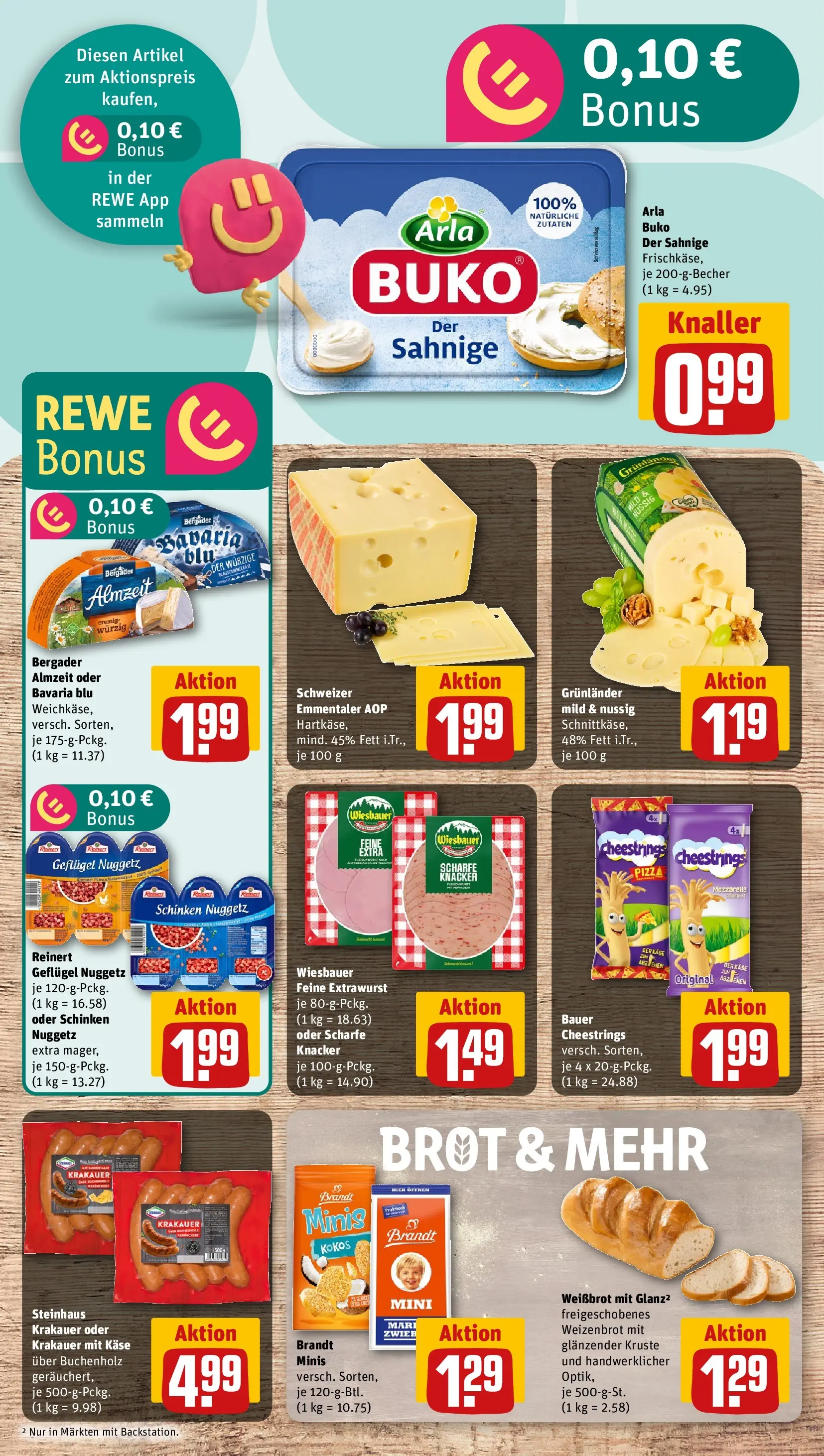 REWE Prospekt ab 31.05.2026 zum Blättern » Angebote | Seite: 7 | Produkte: Käse, Mozzarella, Grunlander, Schinken