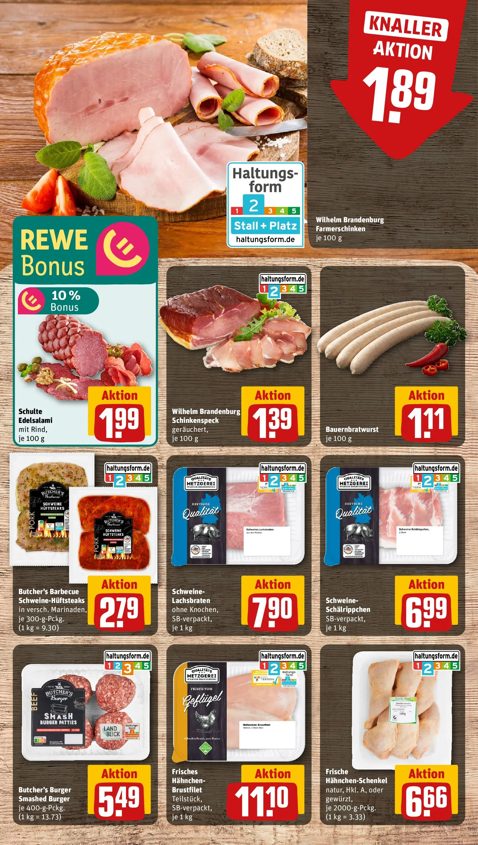 REWE Prospekt ab 01.06.2026 zum Blättern » Angebote | Seite: 8 | Produkte: Hahnchen, Hahnchenschenkel, Burger
