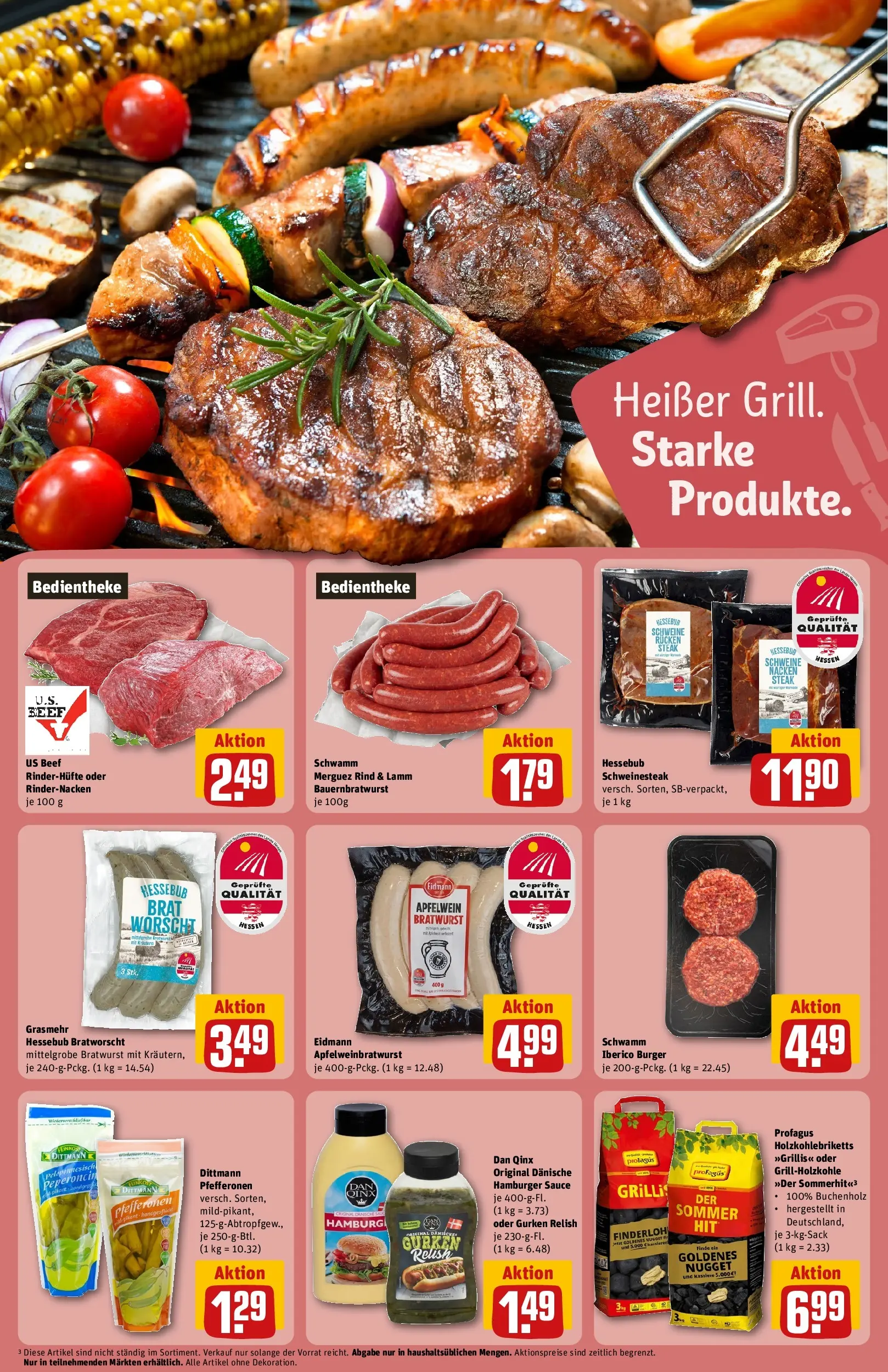 REWE Prospekt ab 01.06.2026 zum Blättern » Angebote | Seite: 21 | Produkte: Bratwurst, Burger, Apple, Steak