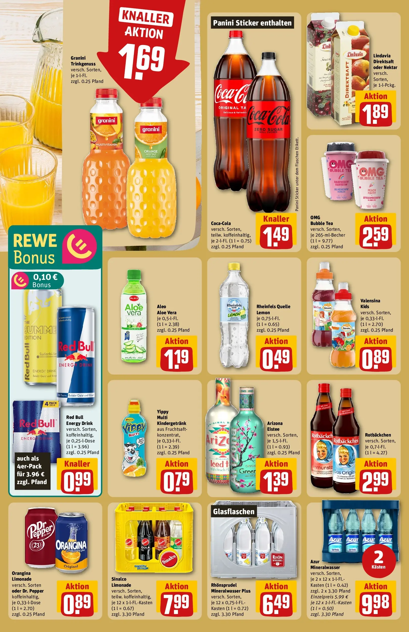 REWE Prospekt ab 01.06.2026 zum Blättern » Angebote | Seite: 24 | Produkte: Sinalco, Red bull, Valensina, Rheinfels quelle