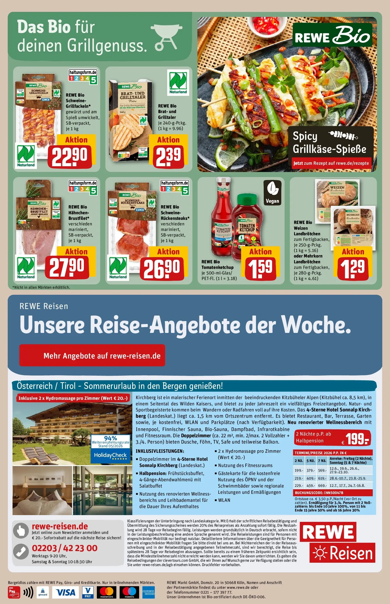 REWE Prospekt ab 01.06.2026 zum Blättern » Angebote | Seite: 34 | Produkte: Hahnchen, Joghurt, Tomaten, Uhr