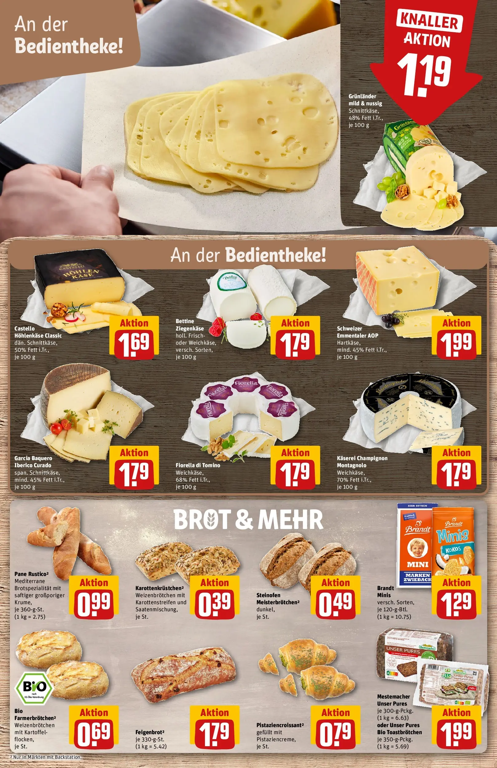 REWE Prospekt ab 01.06.2026 zum Blättern » Angebote | Seite: 9 | Produkte: Ziegenkäse, Pane, Brot, Flocken