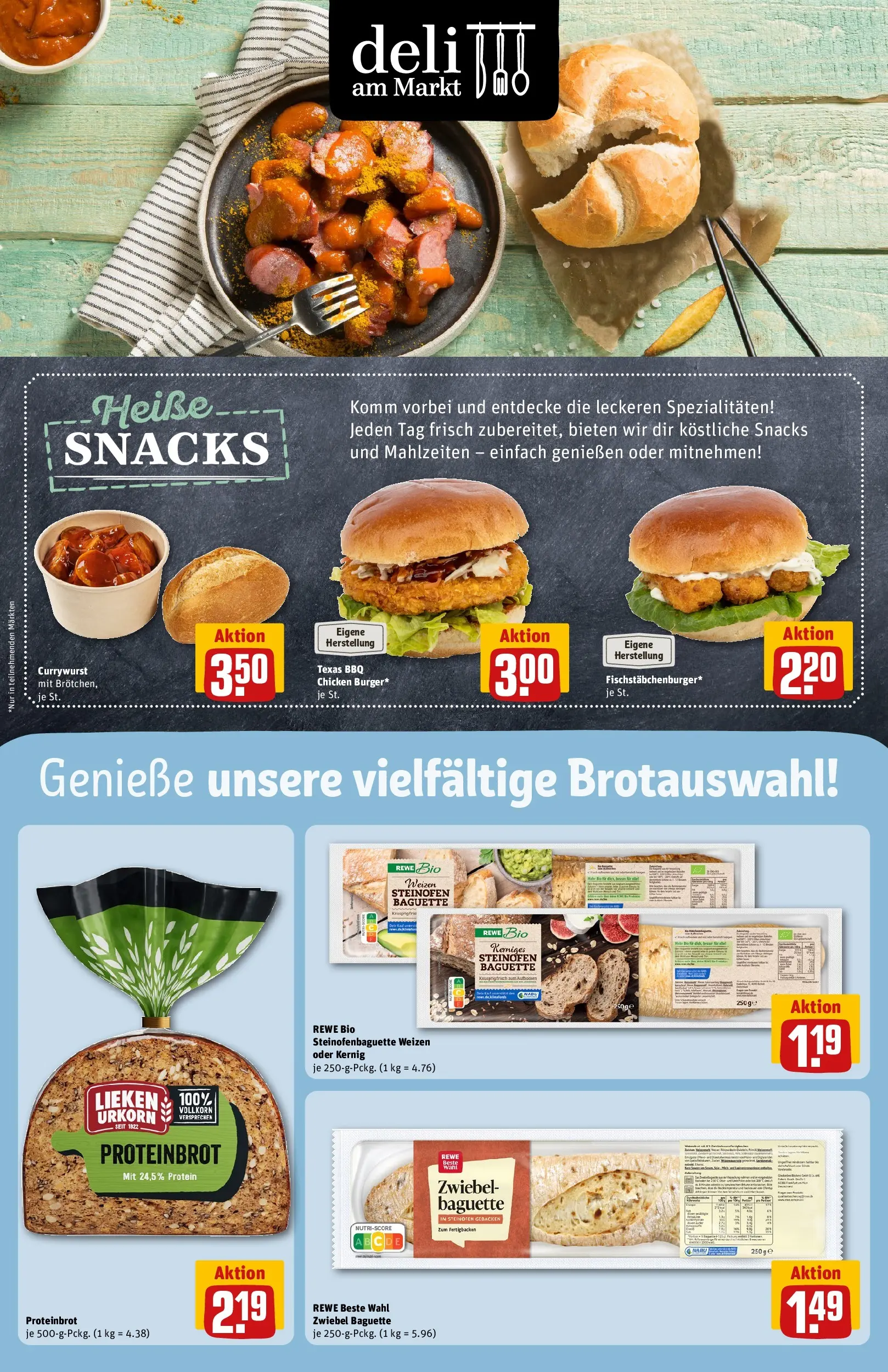 REWE Prospekt ab 01.06.2026 zum Blättern » Angebote | Seite: 11 | Produkte: Burger, Baguette