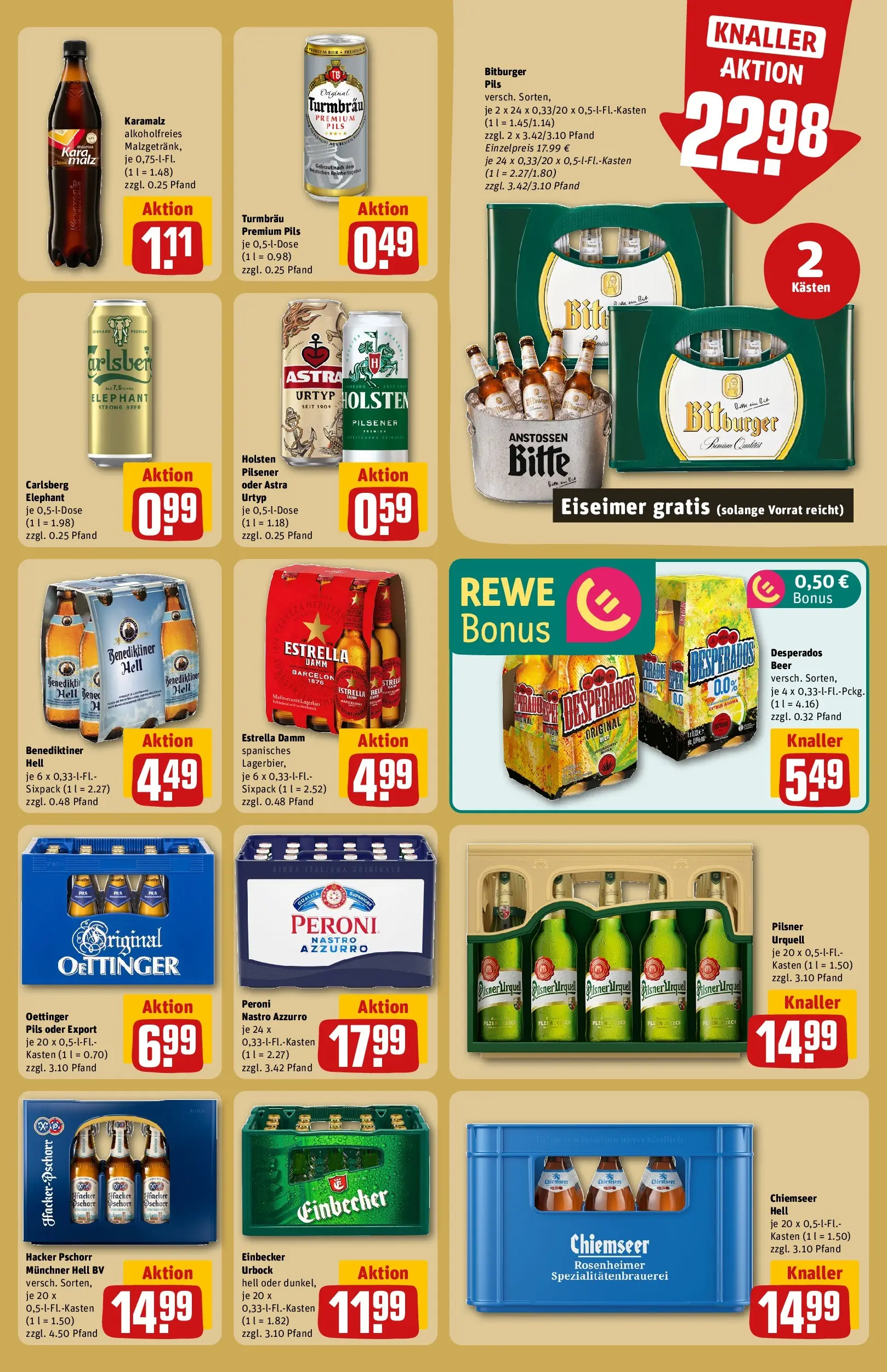 REWE Prospekt ab 01.06.2026 zum Blättern » Angebote | Seite: 21 | Produkte: Pils, Holsten, Benediktiner hell, Pilsner urquell
