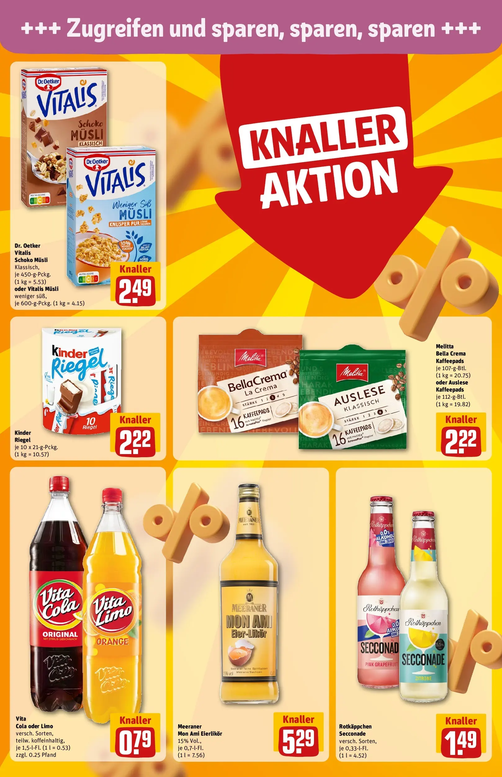 REWE Prospekt ab 01.06.2026 zum Blättern » Angebote | Seite: 16 | Produkte: Kaffeepads, Kinder riegel, Zucker, Rotkäppchen