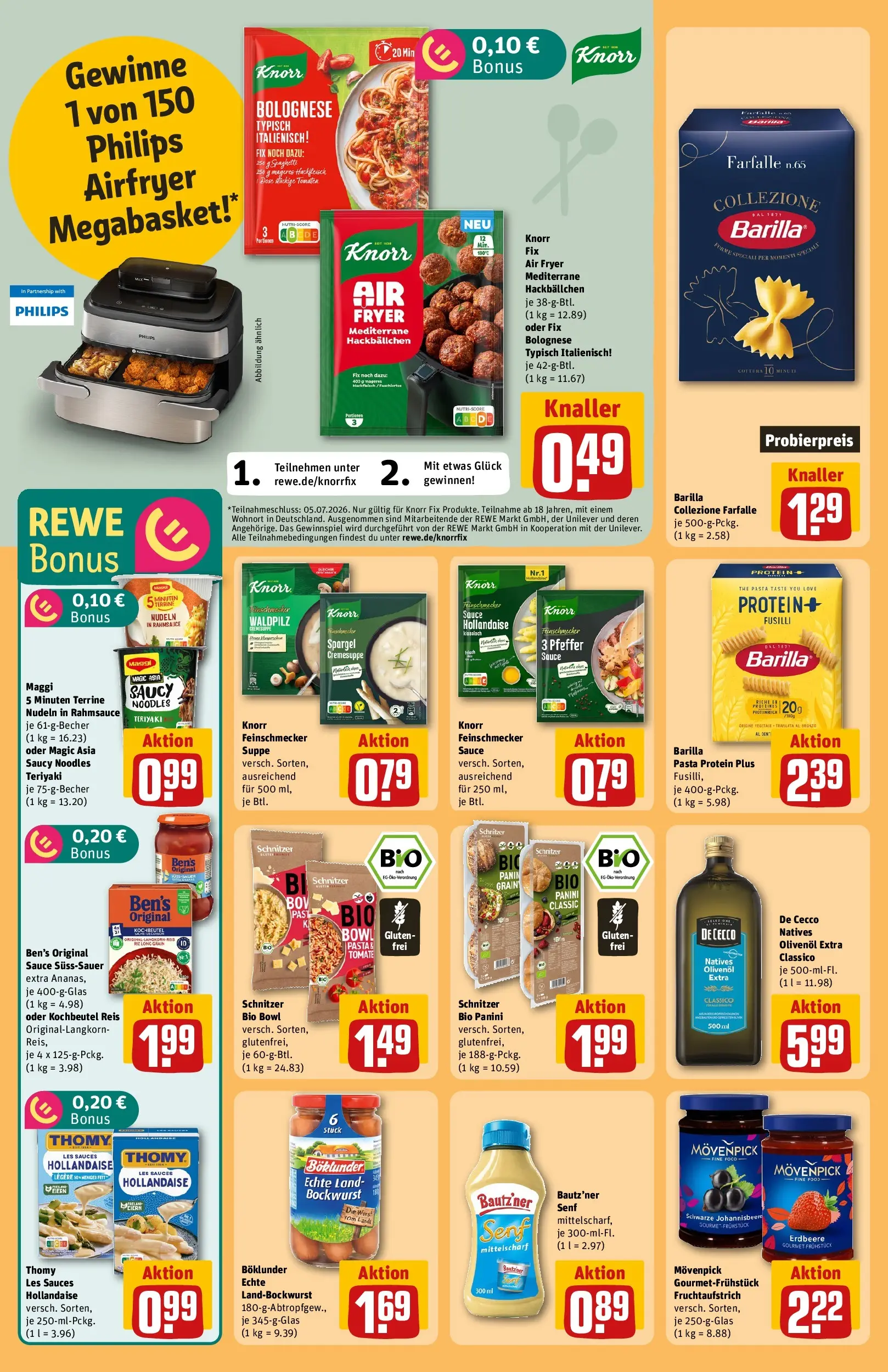REWE Prospekt ab 01.06.2026 zum Blättern » Angebote | Seite: 26 | Produkte: Knorr fix, Olivenol, Knorr, Spargel