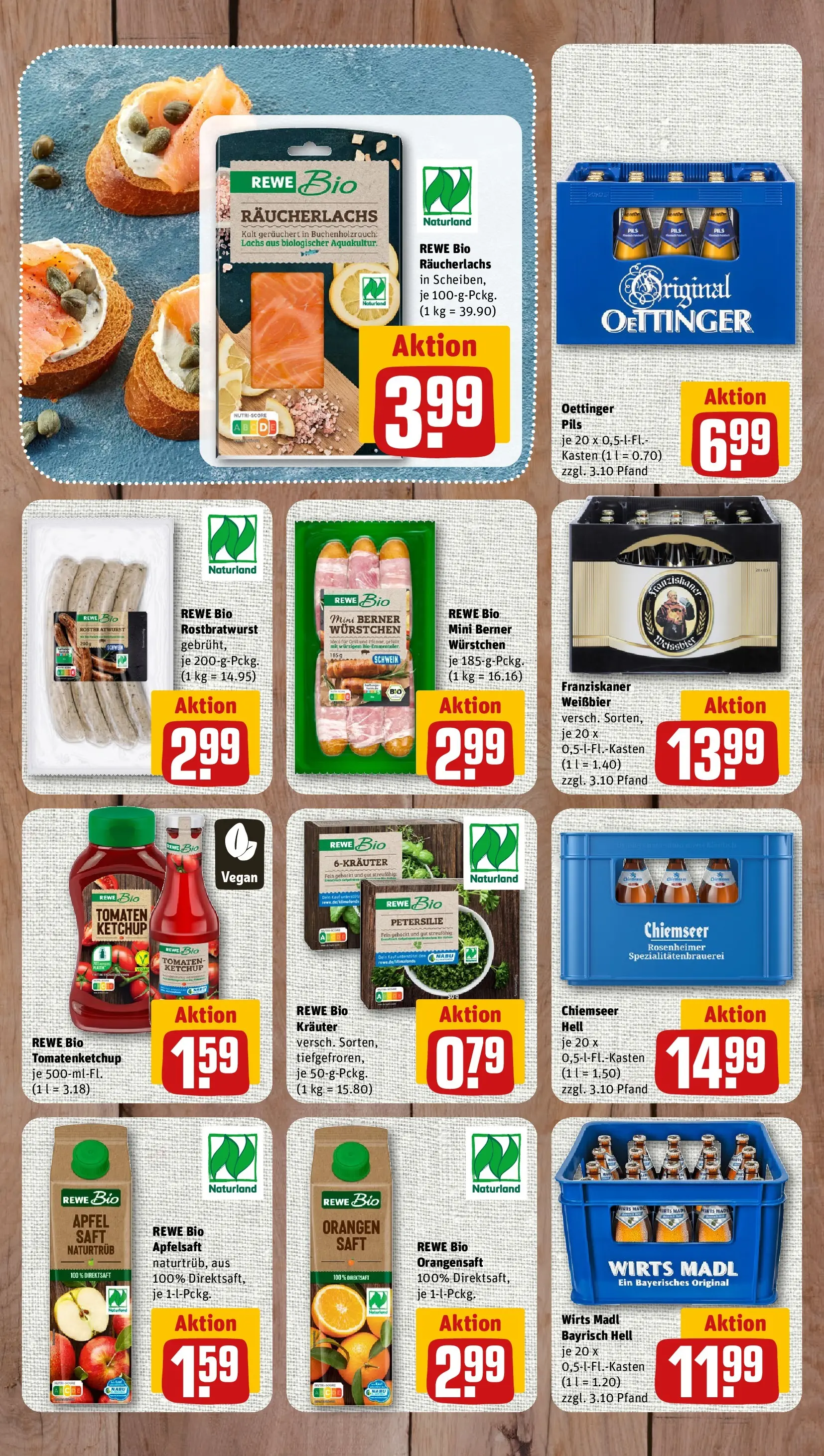 REWE Prospekt ab 01.06.2026 zum Blättern » Angebote | Seite: 7 | Produkte: Oettinger, Lachs, Räucherlachs, Saft