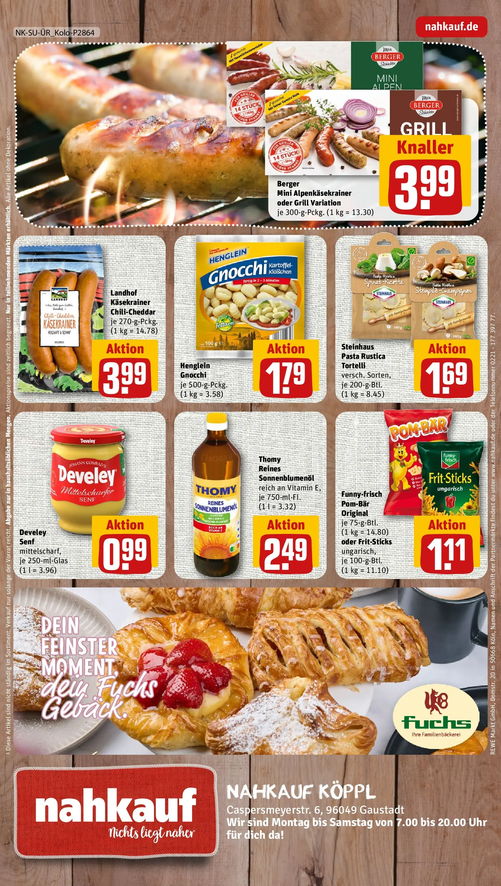 REWE Prospekt ab 01.06.2026 zum Blättern » Angebote | Seite: 8 | Produkte: Sonnenblumenol, Pasta, Schinken, Griller