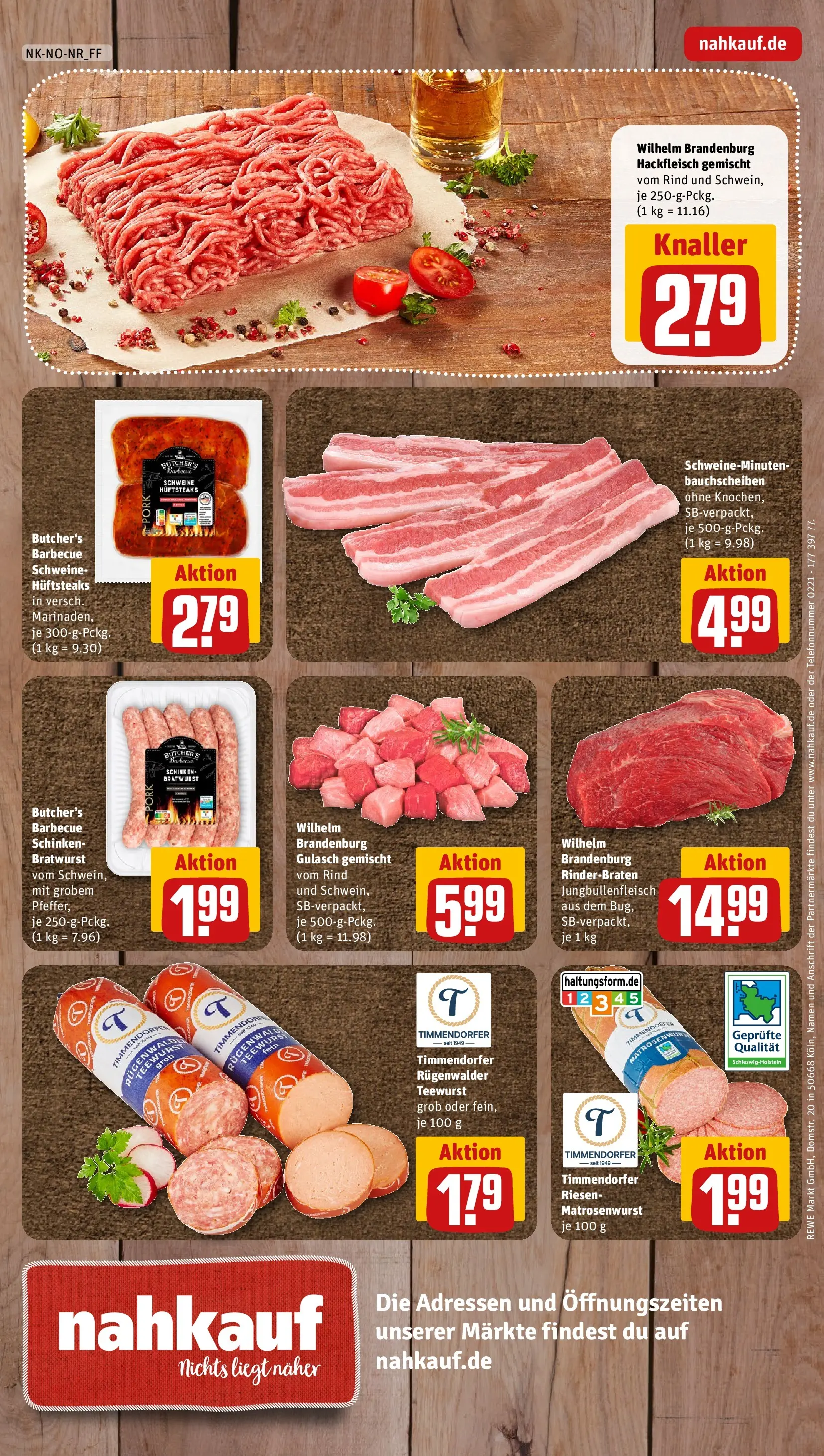 REWE Prospekt ab 01.06.2026 zum Blättern » Angebote | Seite: 8 | Produkte: Rinderbraten, Bratwurst, Gulasch, Steak