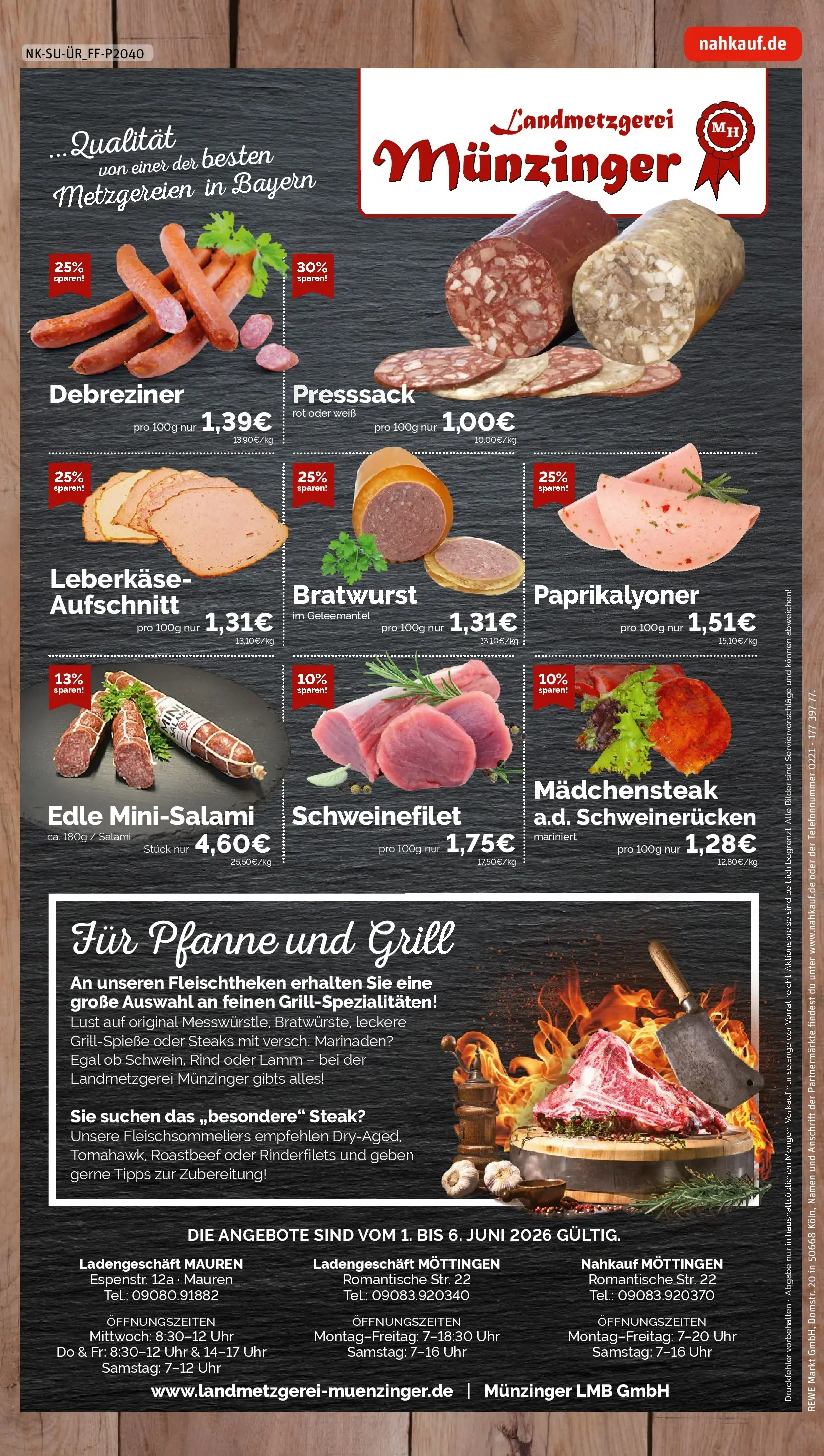 REWE Prospekt ab 01.06.2026 zum Blättern » Angebote | Seite: 8 | Produkte: Bilder, Steak, Uhr, Leberkase