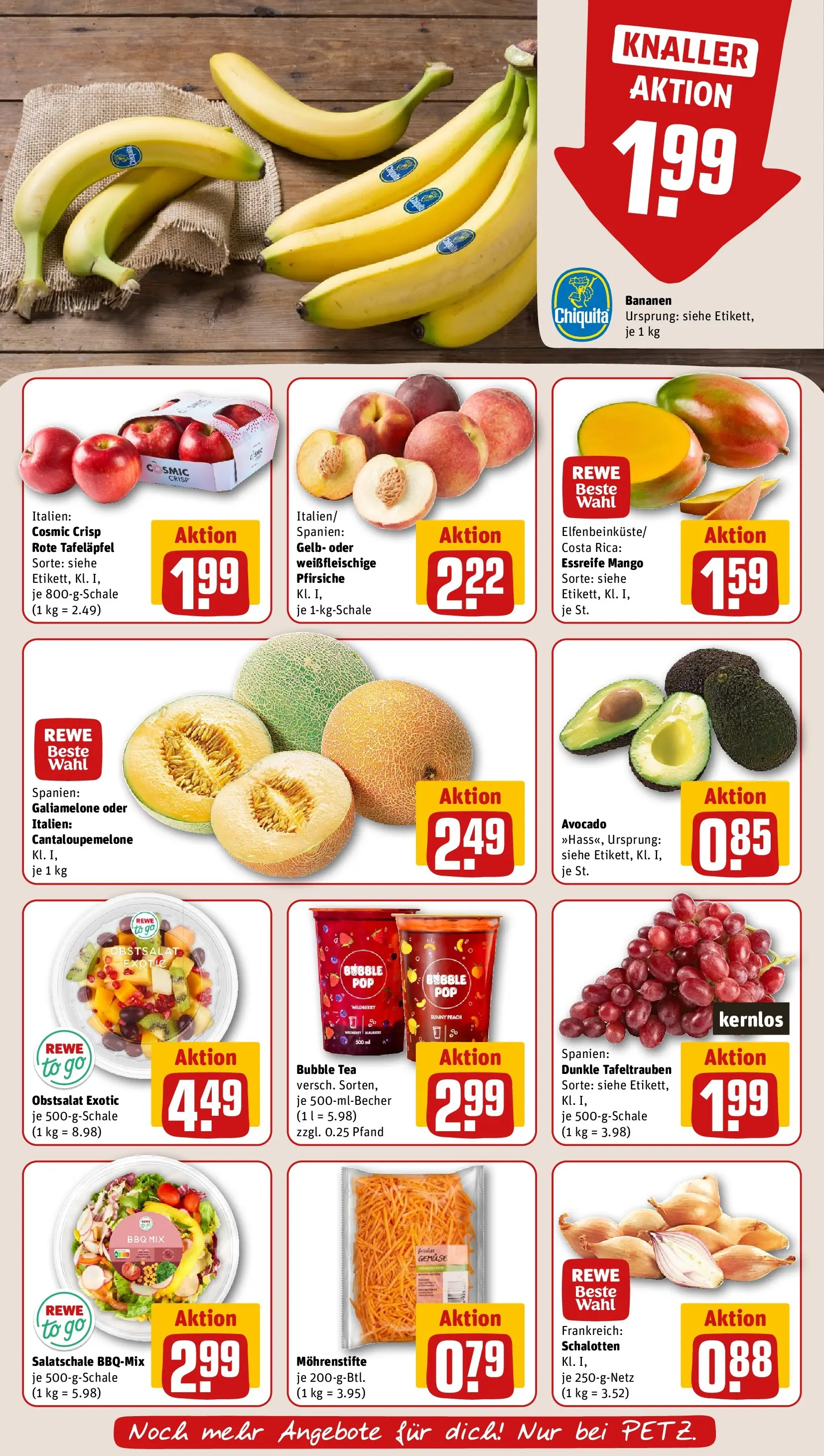 REWE Prospekt ab 01.06.2026 zum Blättern » Angebote | Seite: 8 | Produkte: Bananen, Avocado, Gemüse, Mango