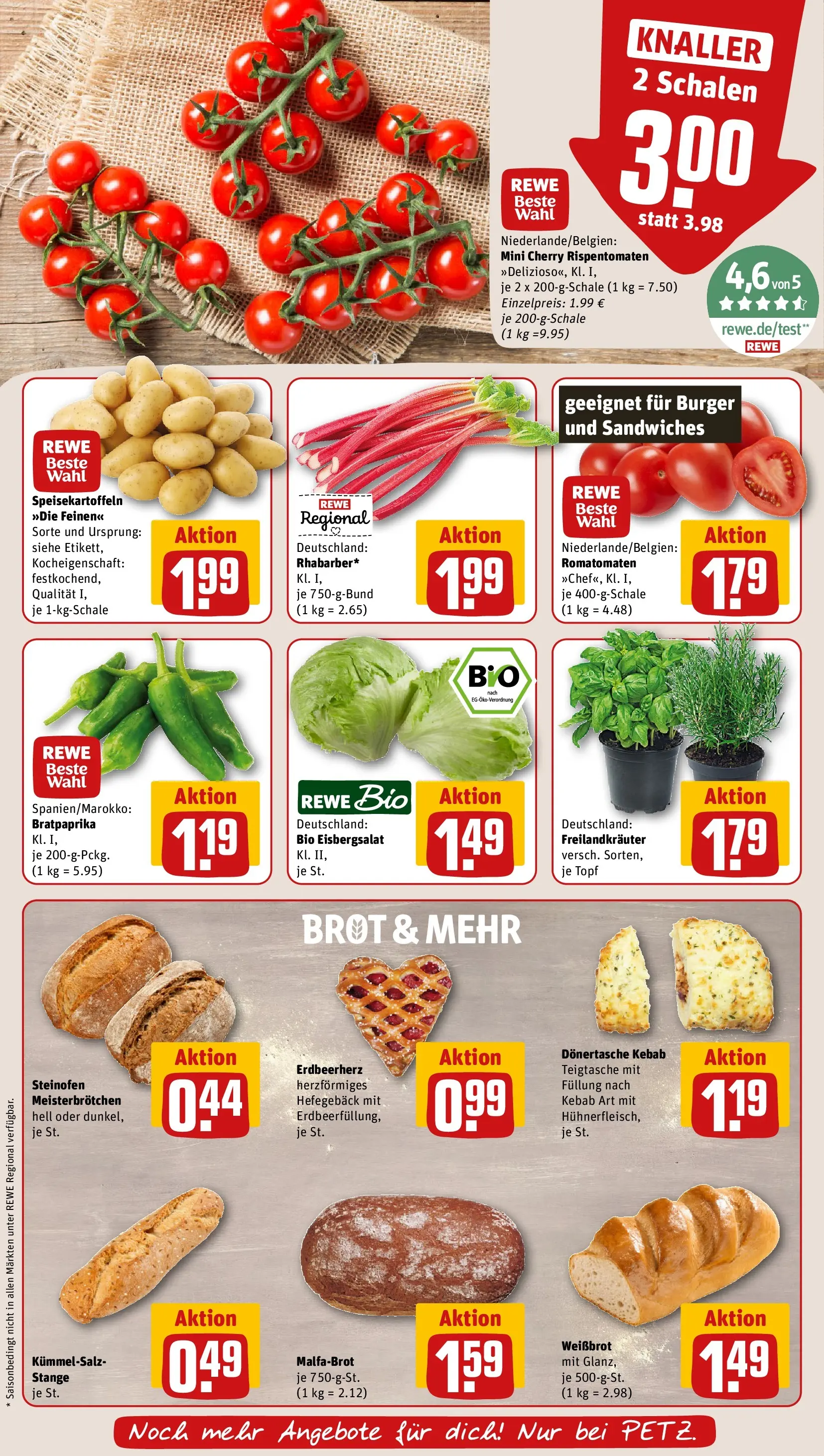 REWE Prospekt ab 01.06.2026 zum Blättern » Angebote | Seite: 9 | Produkte: Burger, Eisbergsalat, Brot