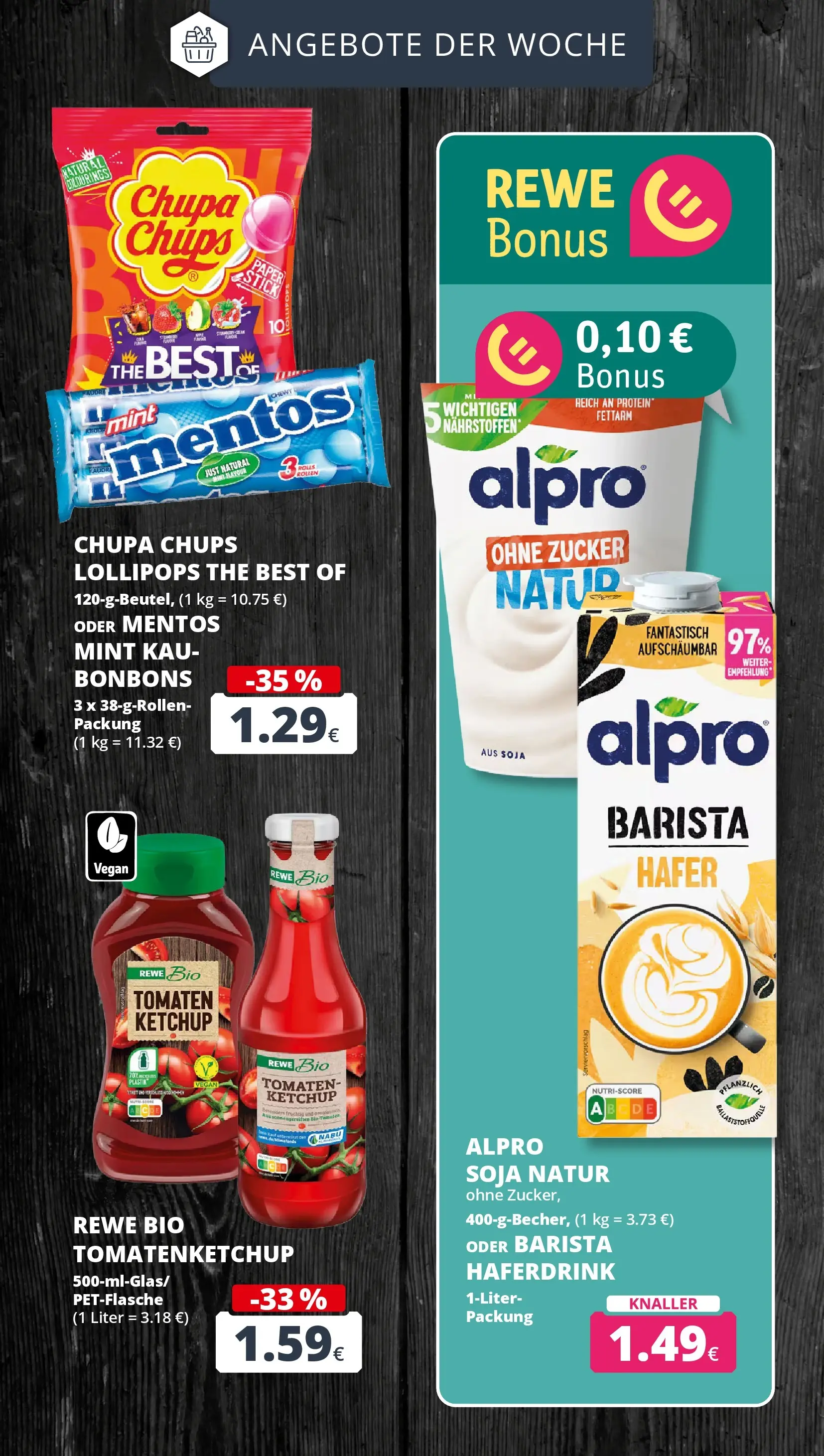REWE Prospekt ab 01.06.2026 zum Blättern » Angebote | Seite: 4 | Produkte: Tomaten, Haferdrink, Zucker, Ketchup