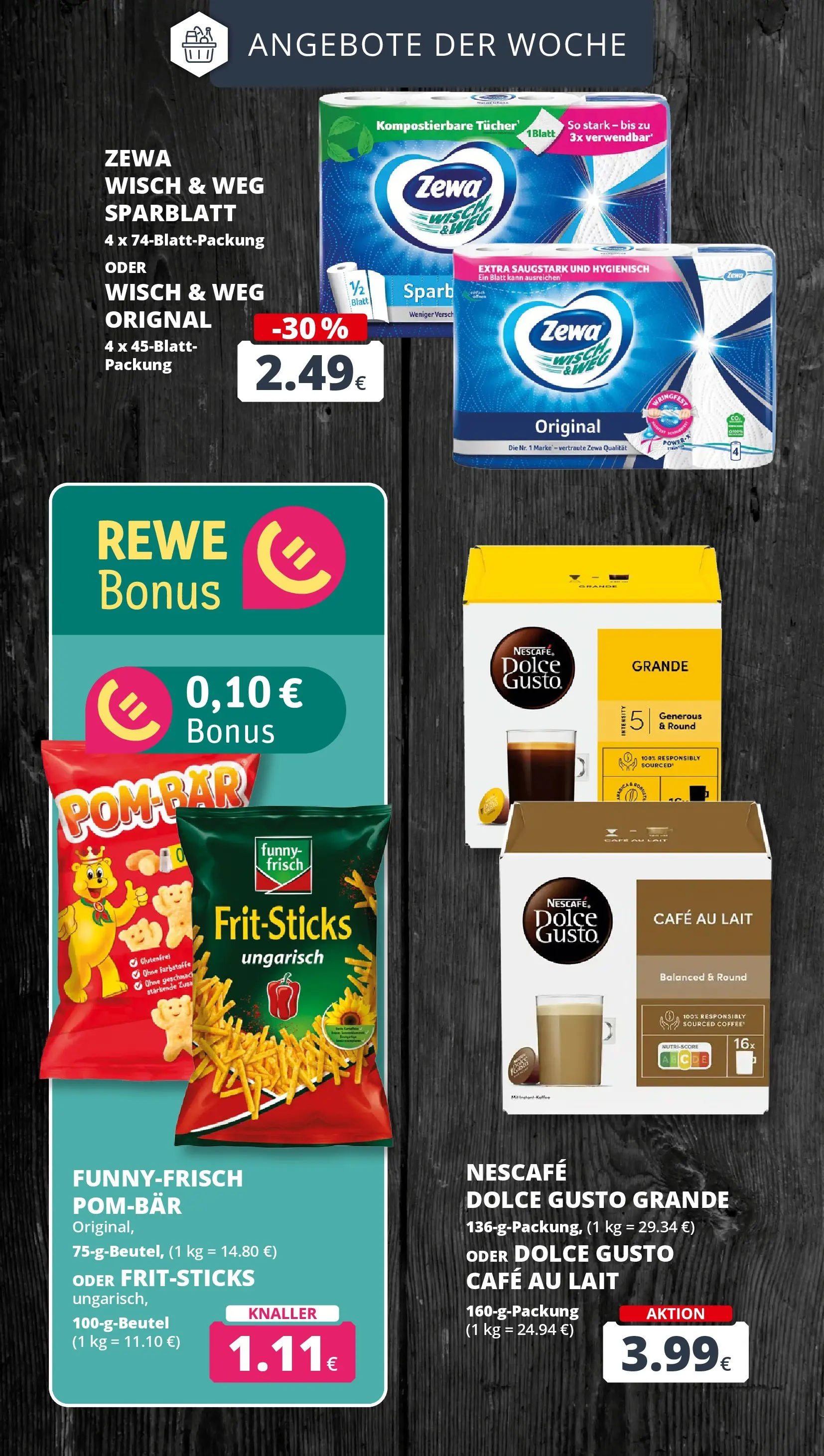 REWE Prospekt ab 01.06.2026 zum Blättern » Angebote | Seite: 6 | Produkte: Nescafe, Zewa, POM-BÄR, Dolce gusto